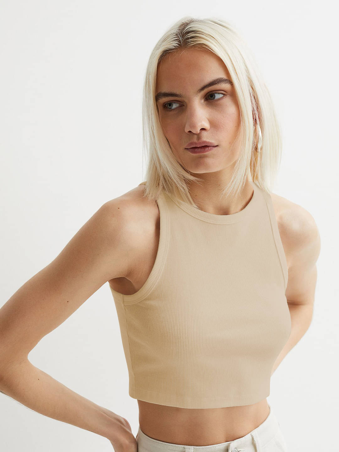 TOOCHKI Women's Lycra Tank Top ( Beige )     			TOOCHKI Women's Lycra Tank Top ( Beige )