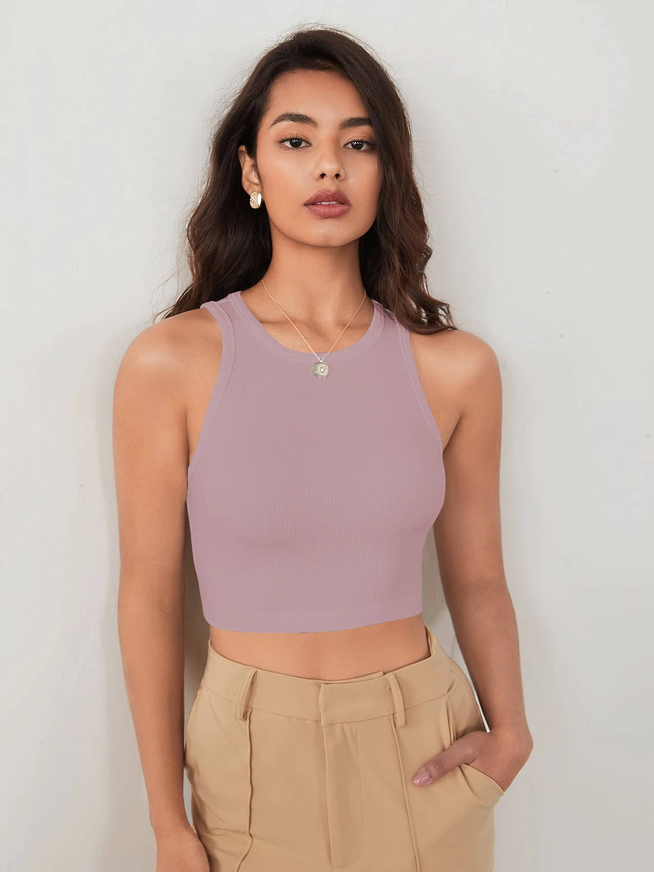     			TOOCHKI Women's Lycra Tank Top ( Lavender )