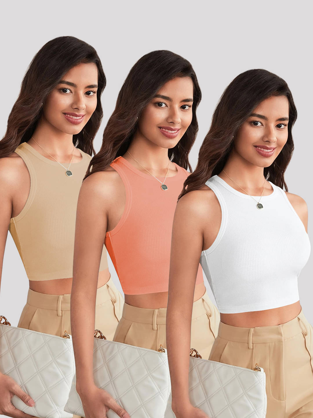     			TOOCHKI Women's Lycra Tank Top ( Coffee )