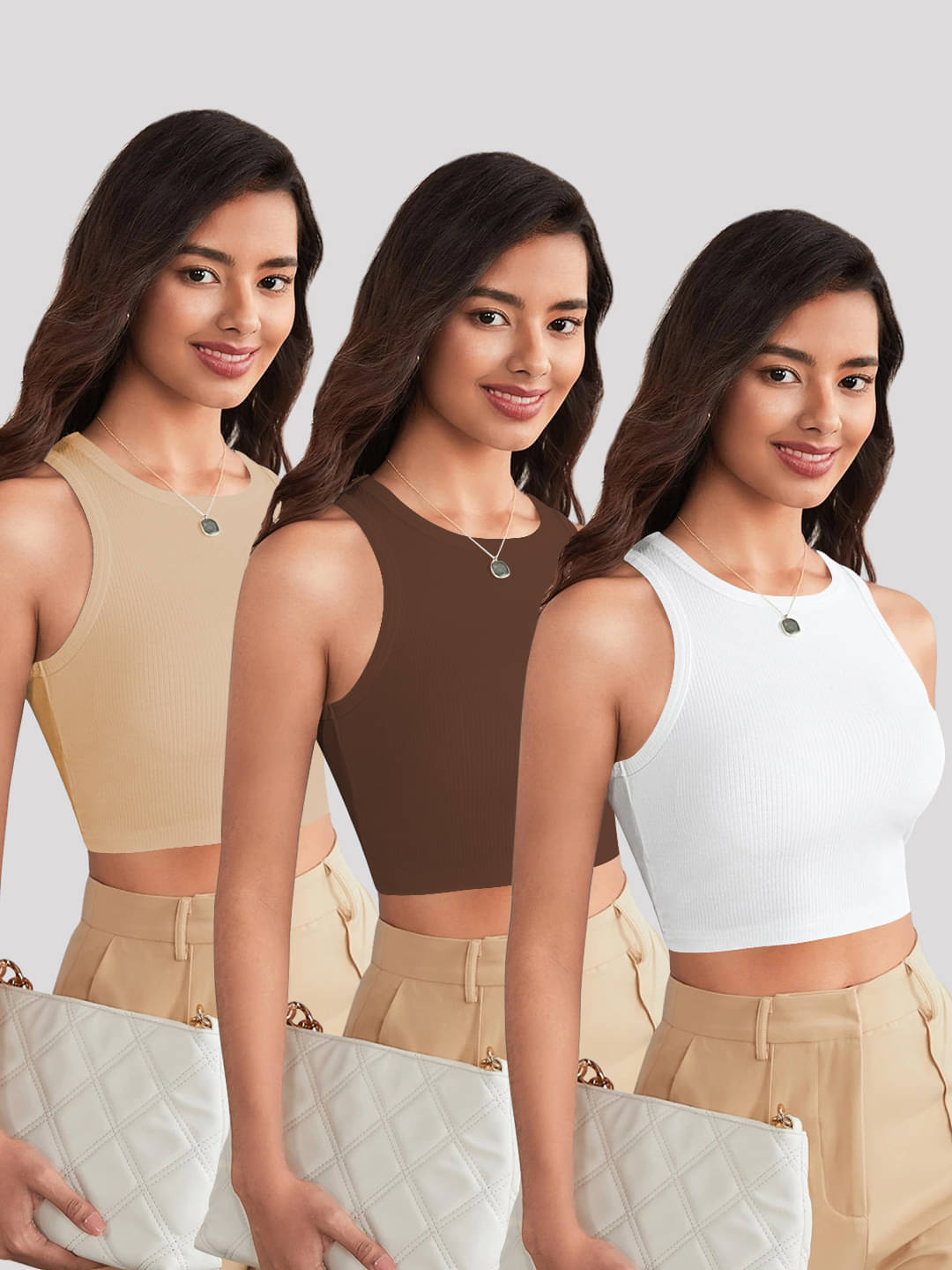     			TOOCHKI Women's Lycra Tank Top ( Dark Brown )