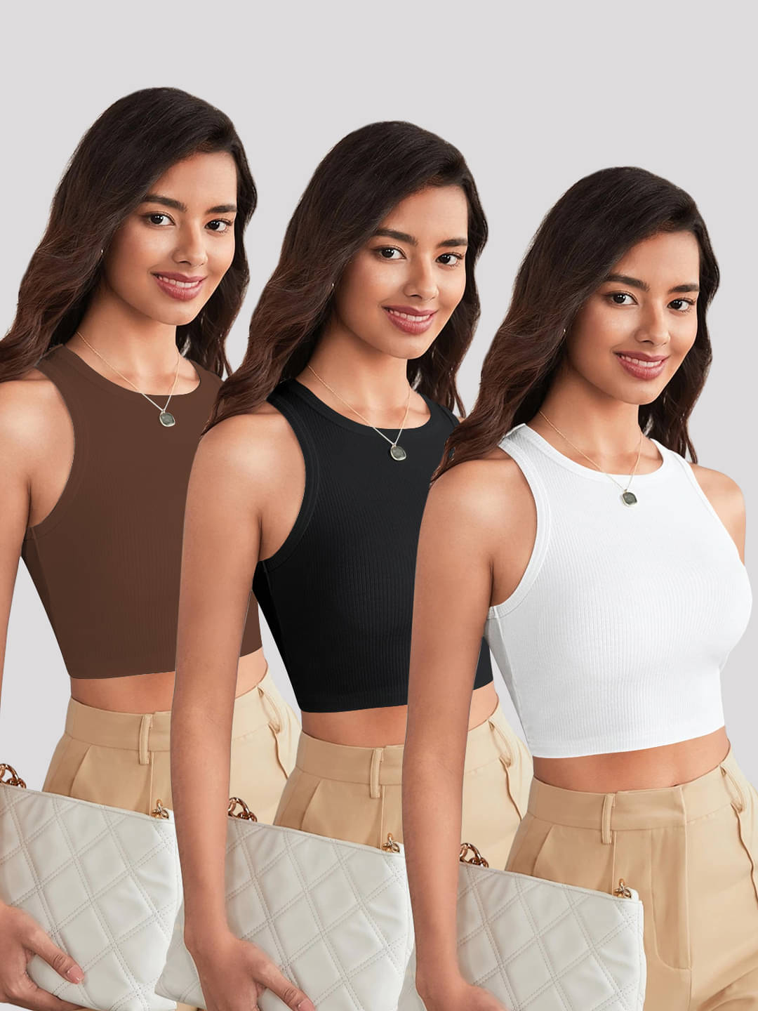     			TOOCHKI Women's Lycra Tank Top ( Dark Brown )