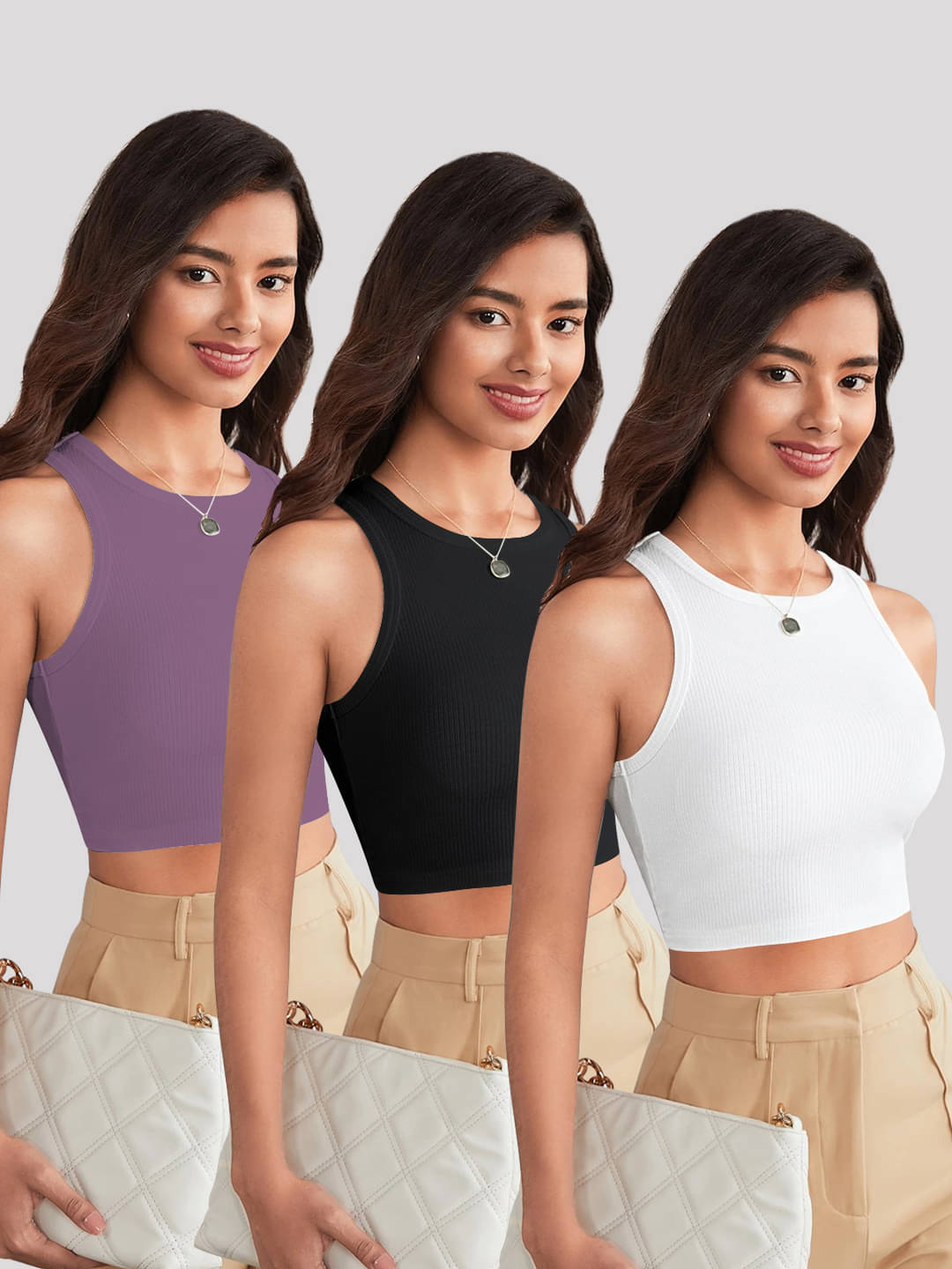 TOOCHKI Women's Lycra Tank Top ( Lavender )     			TOOCHKI Women's Lycra Tank Top ( Lavender )
