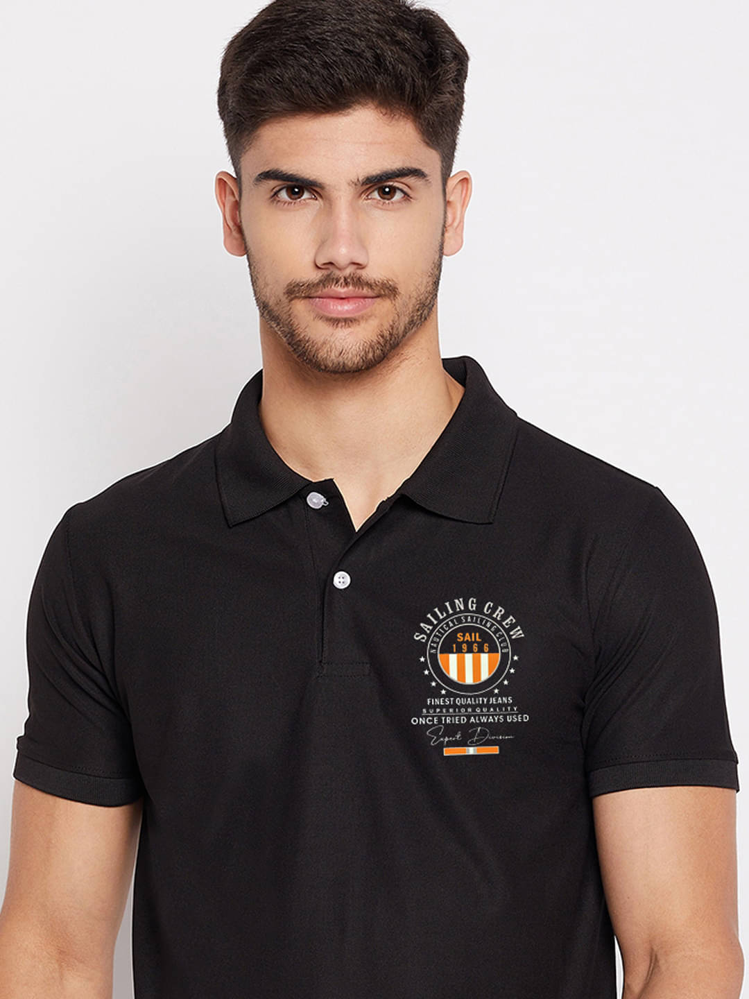 XYRIS Men Polyester Regular Fit Solid Polo T Shirt ( Black ) XYRIS Men Polyester Regular Fit Solid Polo T Shirt ( Black )