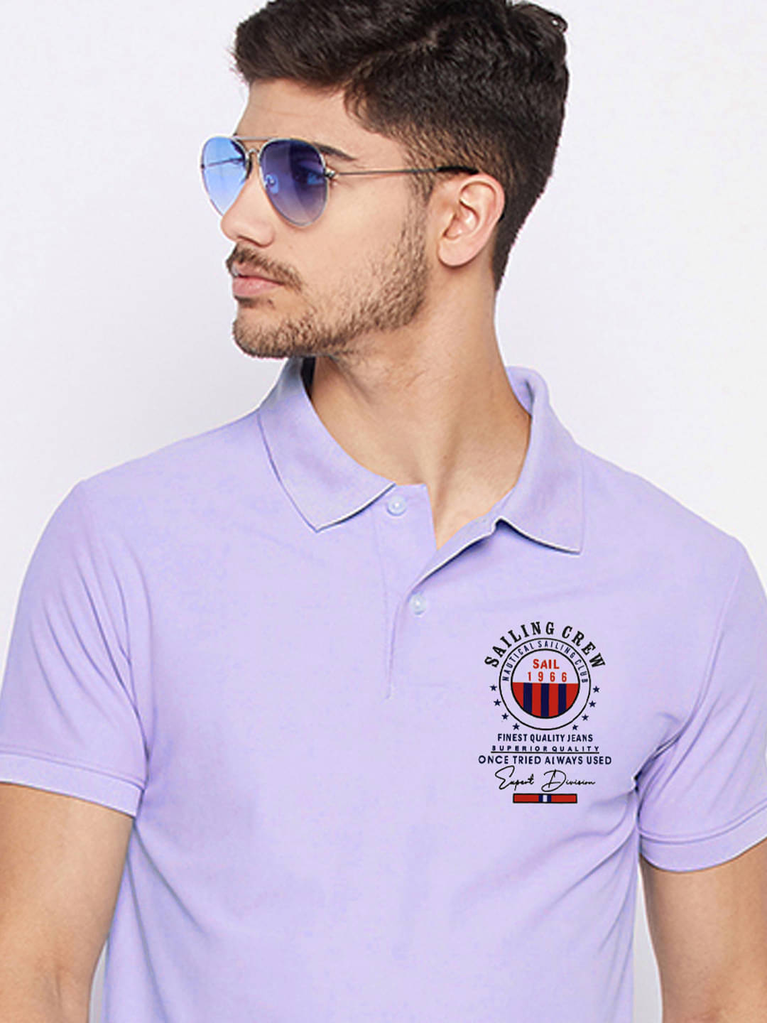     			XYRIS Men Polyester Regular Fit Solid Polo T Shirt ( Lavender )