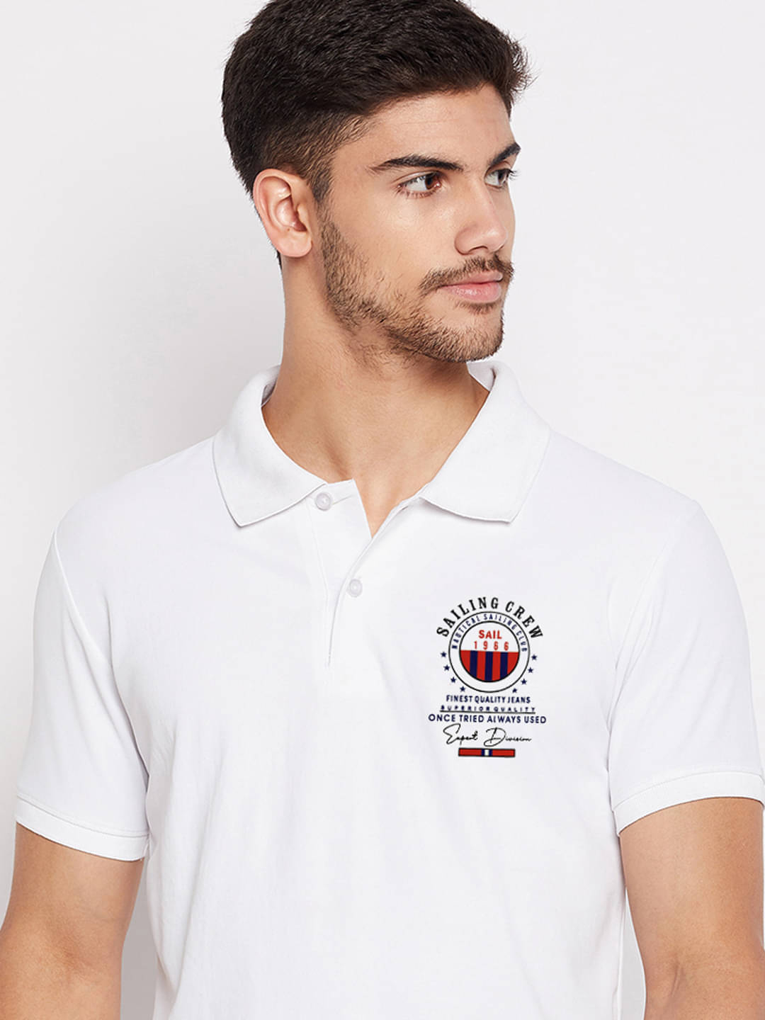 XYRIS Men Polyester Regular Fit Solid Polo T Shirt ( White ) XYRIS Men Polyester Regular Fit Solid Polo T Shirt ( White )