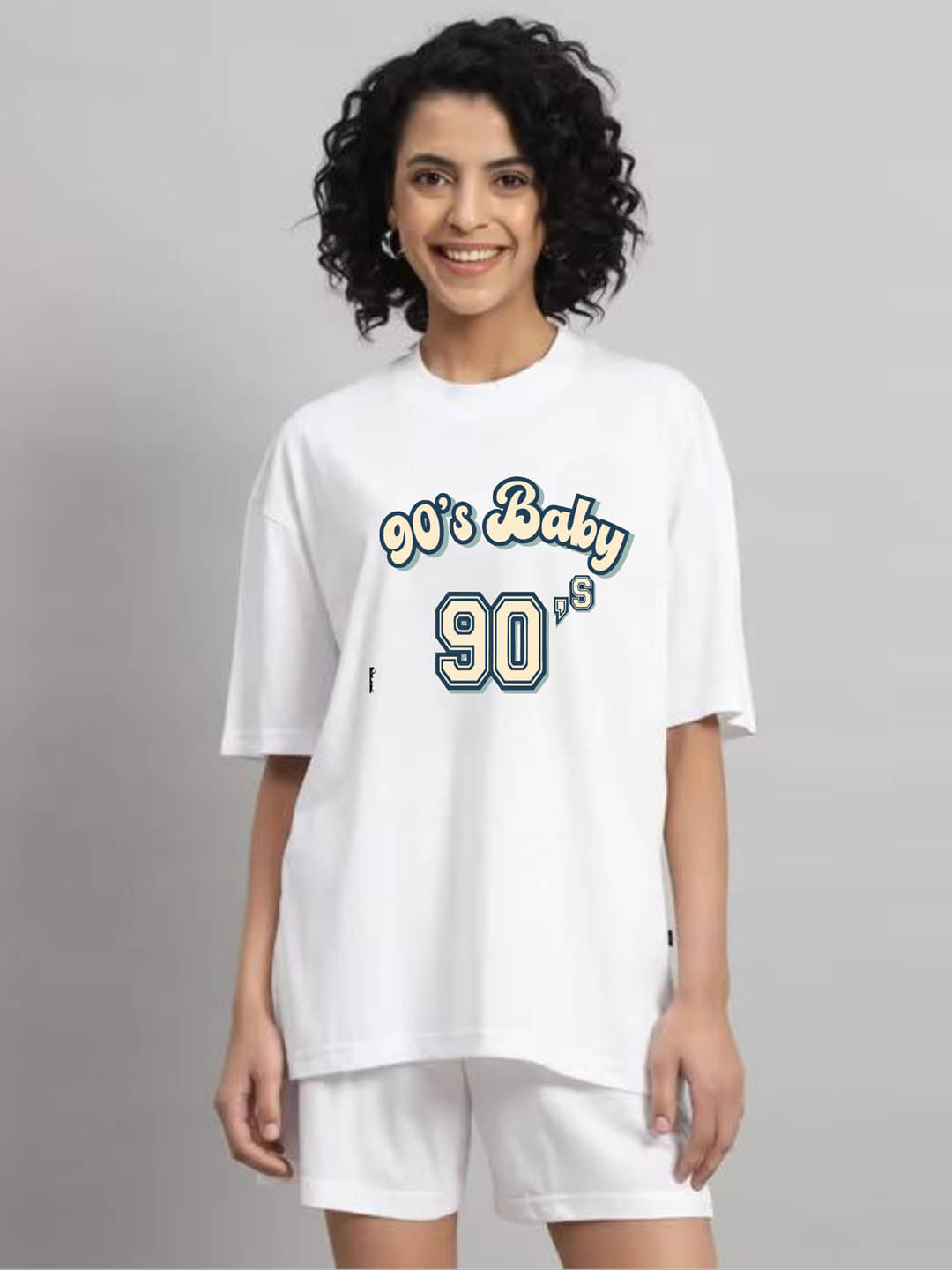 hesha Women Cotton Printed Oversized Fit Round Neck T-Shirt ( White ) hesha Women Cotton Printed Oversized Fit Round Neck T-Shirt ( White )