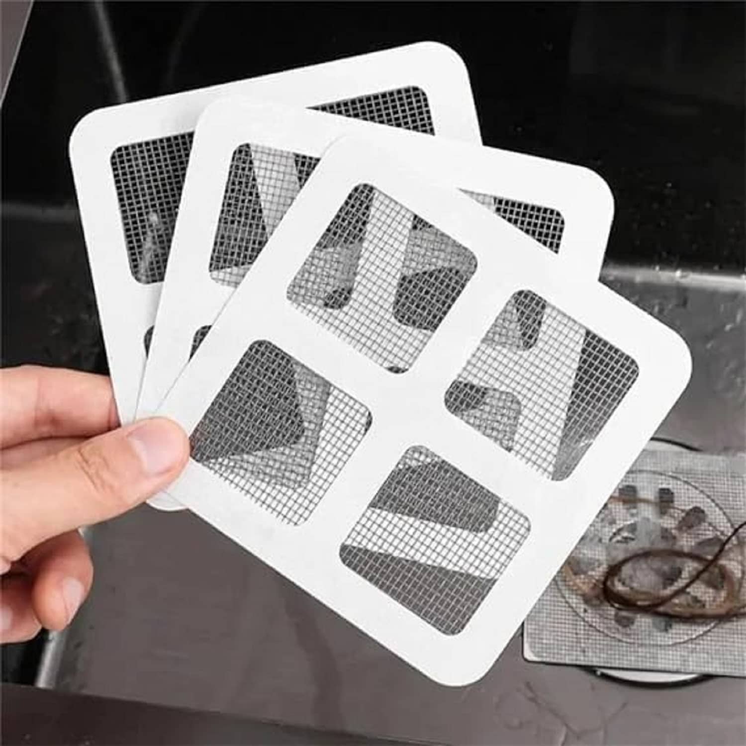 20 Pcs Disposable Shower Cover Hair Catcher Shower Drain Mesh Stickers, Bathroom, Laundry, Bathtub, Kitchen Shower Drain Floor Sink Strainer Filter MeshS