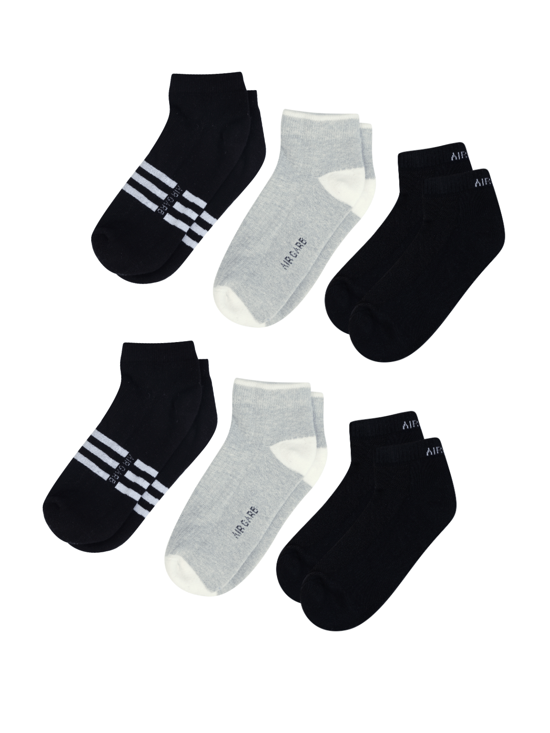     			AIR GARB Pack of 6 Men's Cotton Low Cut Socks ( Grey Melange )