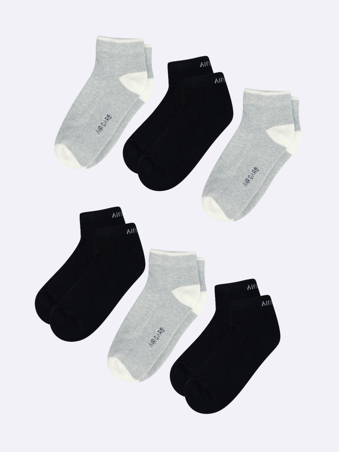     			AIR GARB Pack of 6 Men's Cotton Low Cut Socks ( Black )