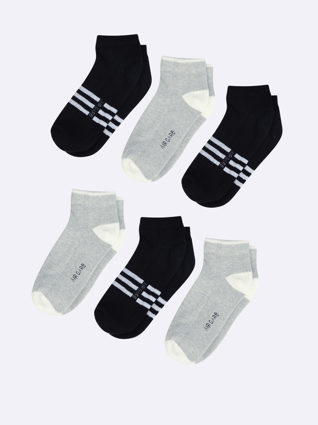     			AIR GARB Pack of 6 Men's Cotton Low Cut Socks ( Grey )