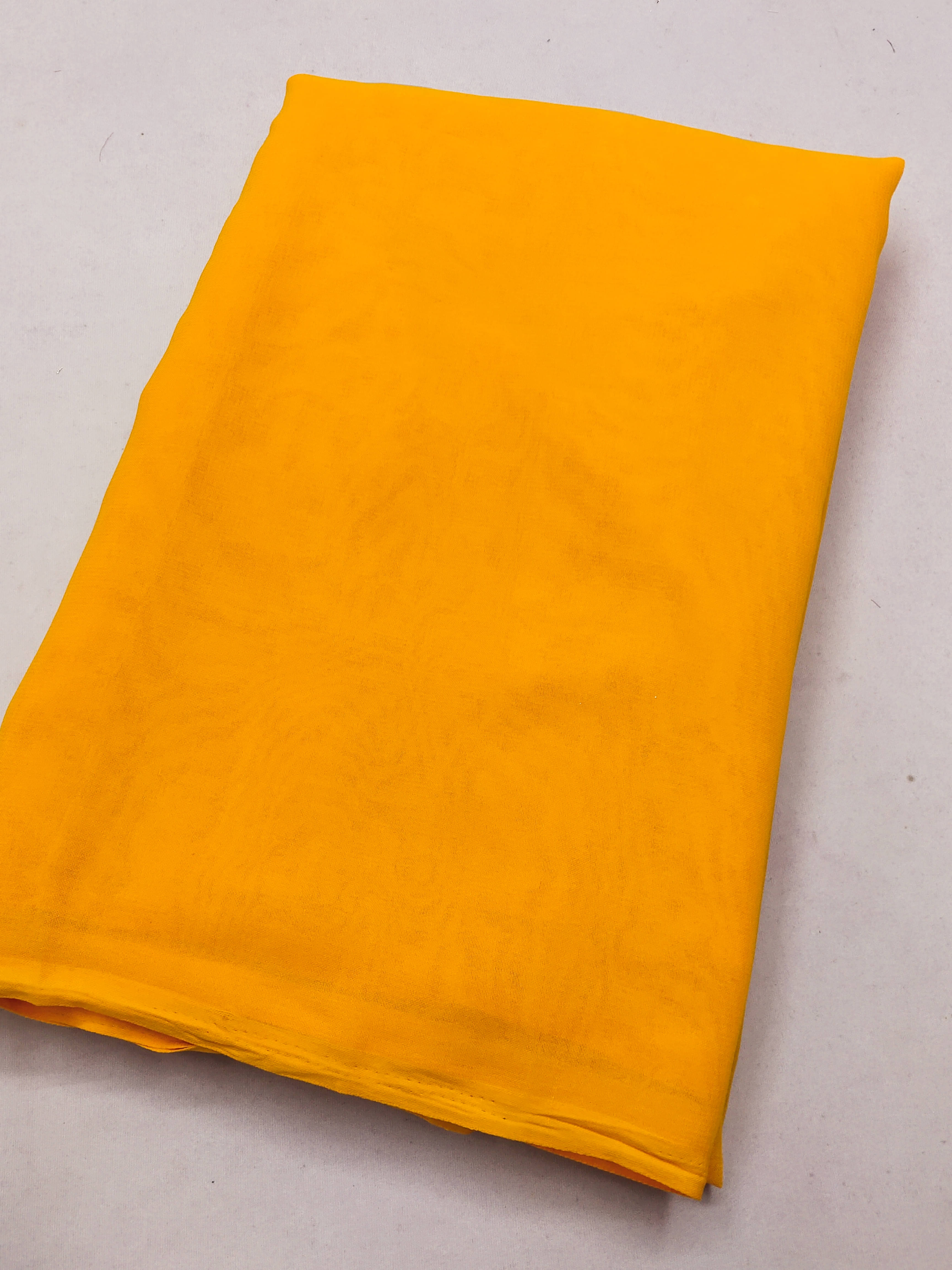     			ANAND SAREES Georgette Dyed Kasavu Saree With Unstitched Blouse Piece ( Yellow )