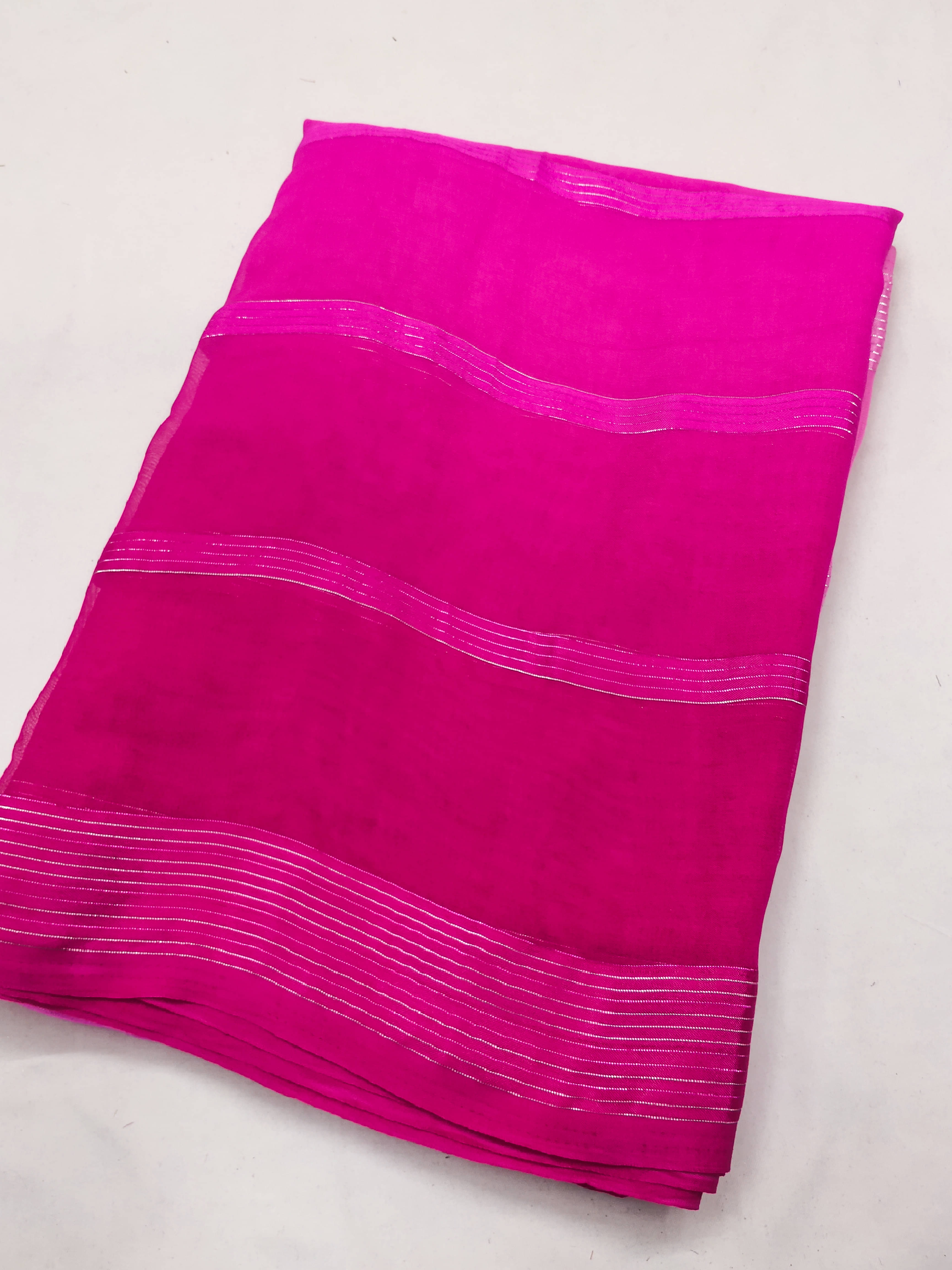 ANAND SAREES Satin Embellished Kasavu Saree With Unstitched Blouse Piece ( Pink ) ANAND SAREES Satin Embellished Kasavu Saree With Unstitched Blouse Piece ( Pink )