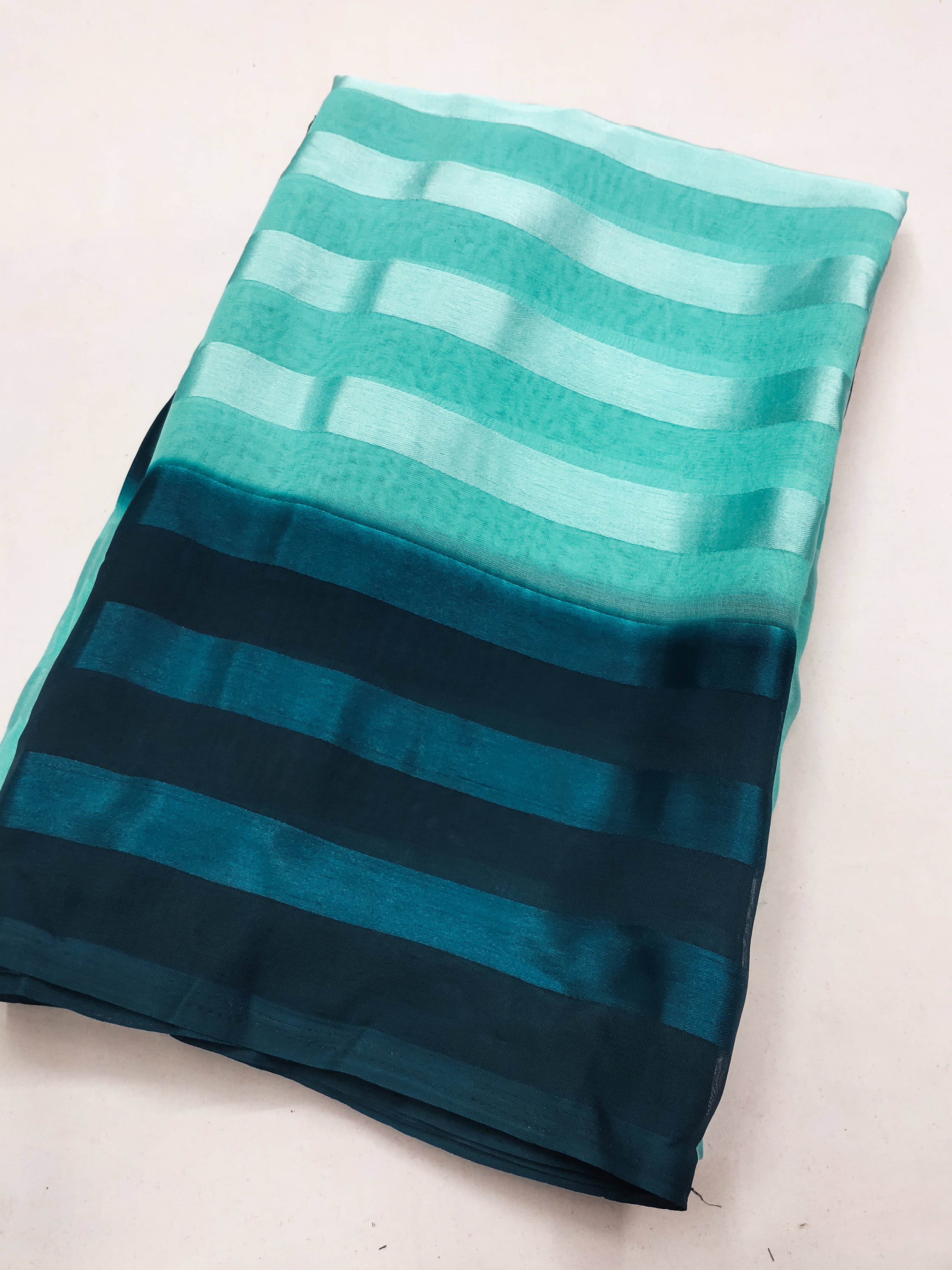     			ANAND SAREES Satin Embellished Kasavu Saree With Unstitched Blouse Piece ( Aqua Blue )