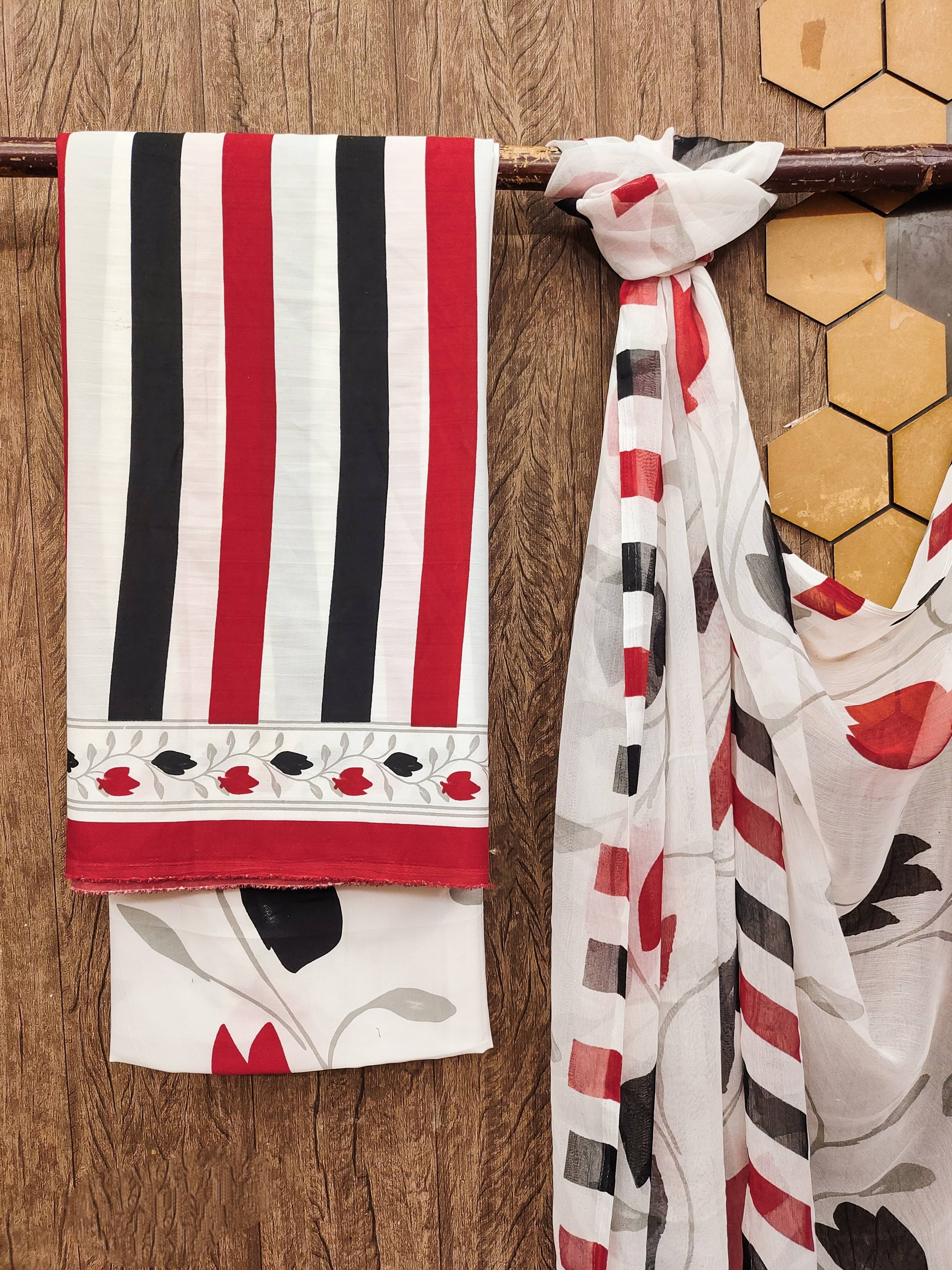 ANAND SAREES Women Crepe Unstitched Dress Material ( Multicolor )     			ANAND SAREES Women Crepe Unstitched Dress Material ( Multicolor )