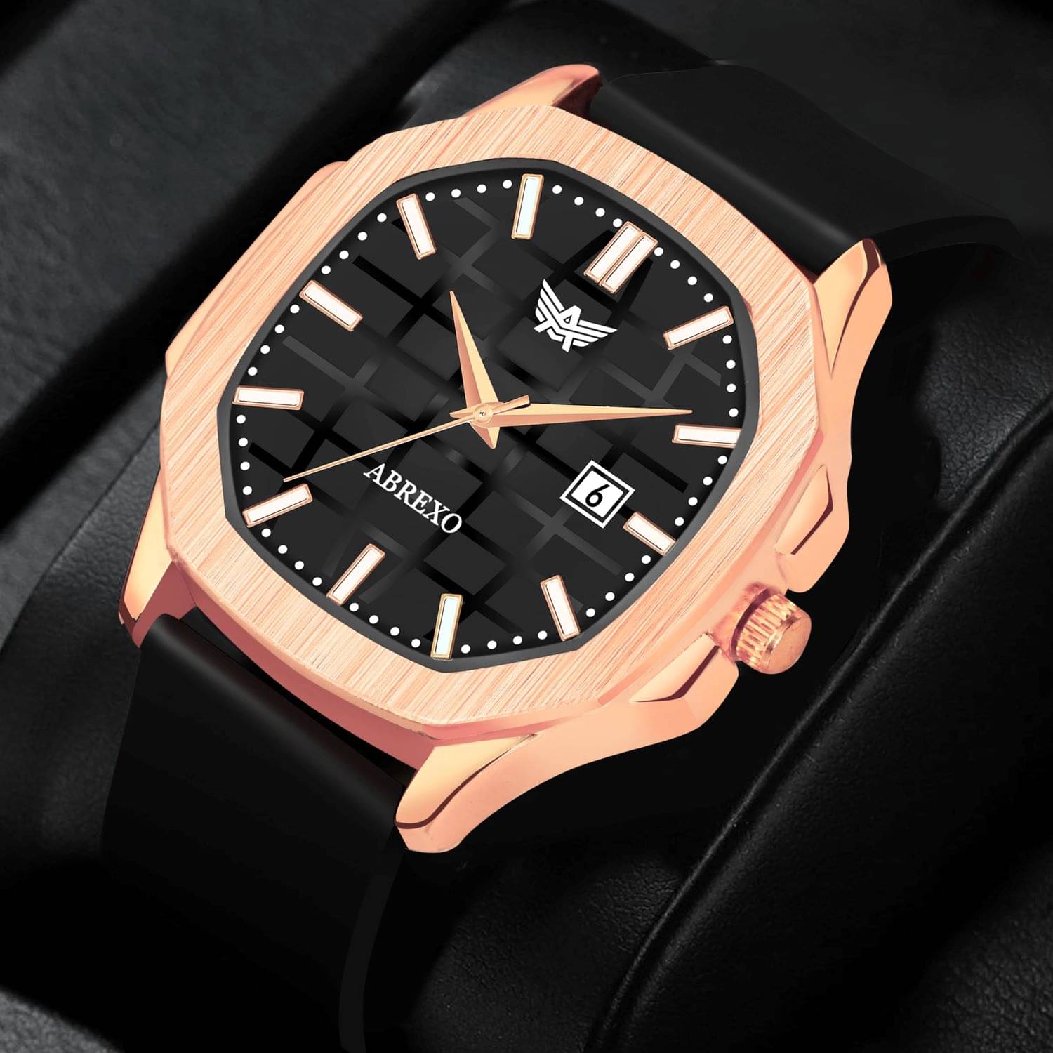     			Abrexo Black Silicon Analog Men's Watch