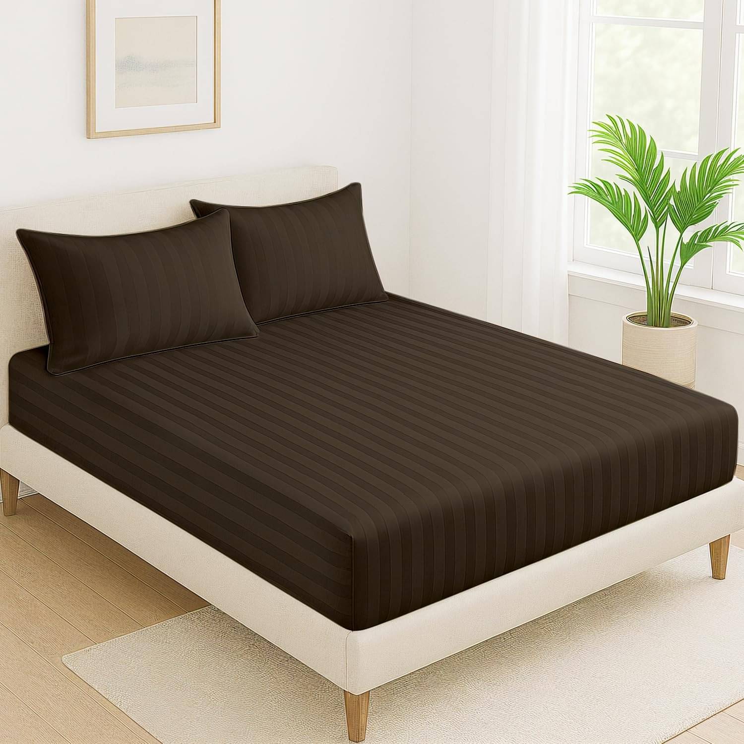DOMES FAB Satin 1 Double Bedsheet with 2 Pillow Covers ( Brown ) DOMES FAB Satin 1 Double Bedsheet with 2 Pillow Covers ( Brown )
