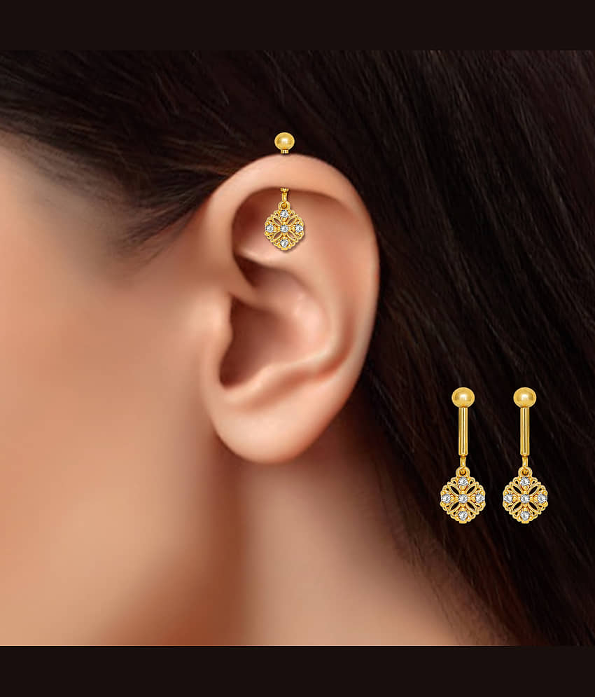 Drashti Collection Golden Jhumki Earrings ( Pack of 1 ) - Earrings | Buy online on ZillyBuy