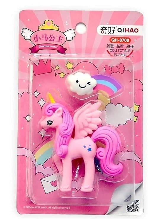     			Eclet Unicorn Eraser for Kids,Eraser Set for Return Gift|Stationary Set School Kids| 4 Pack Random Model