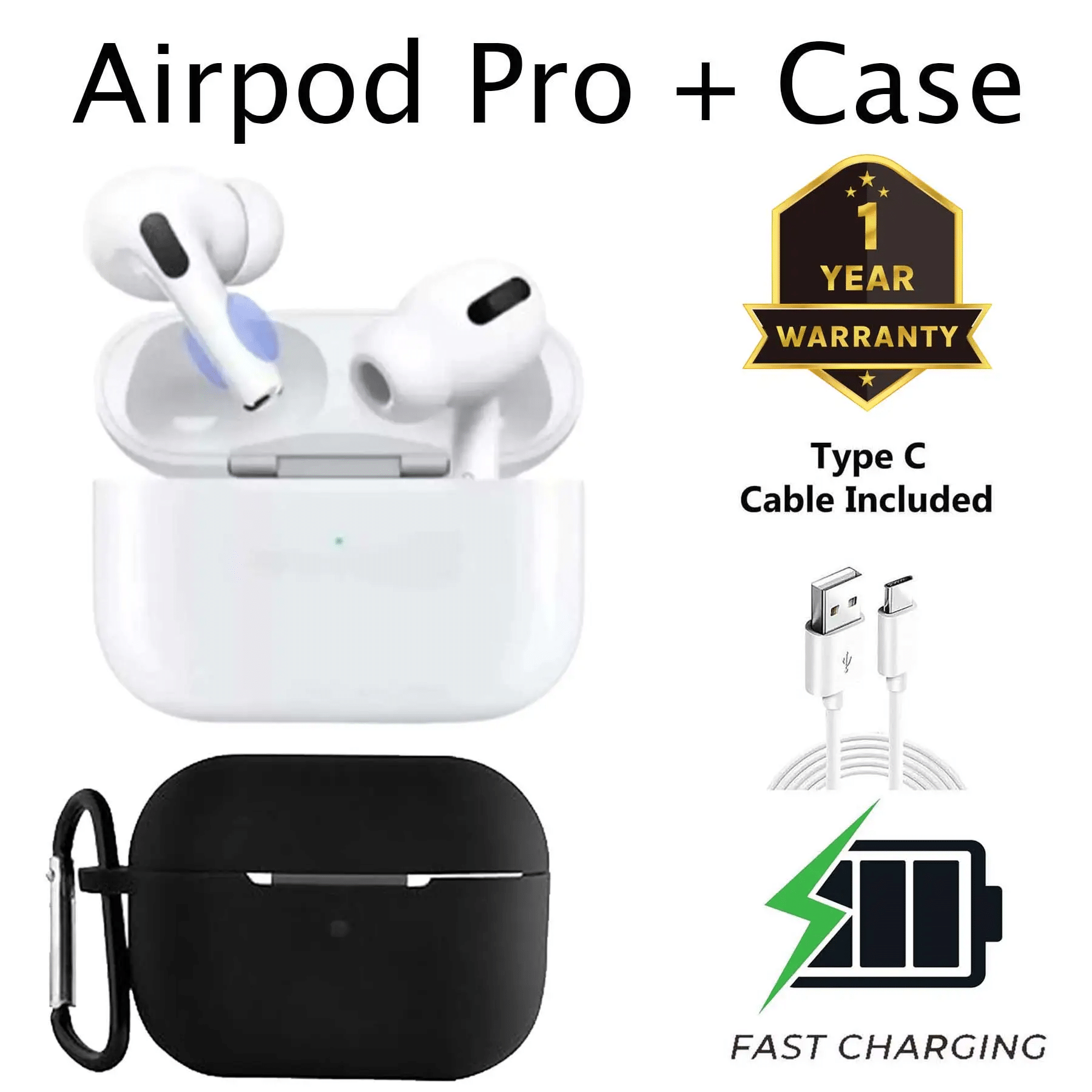     			Ergonomic Wireless Earbuds with ENC Mic, ANC & Type-C Quick Charging