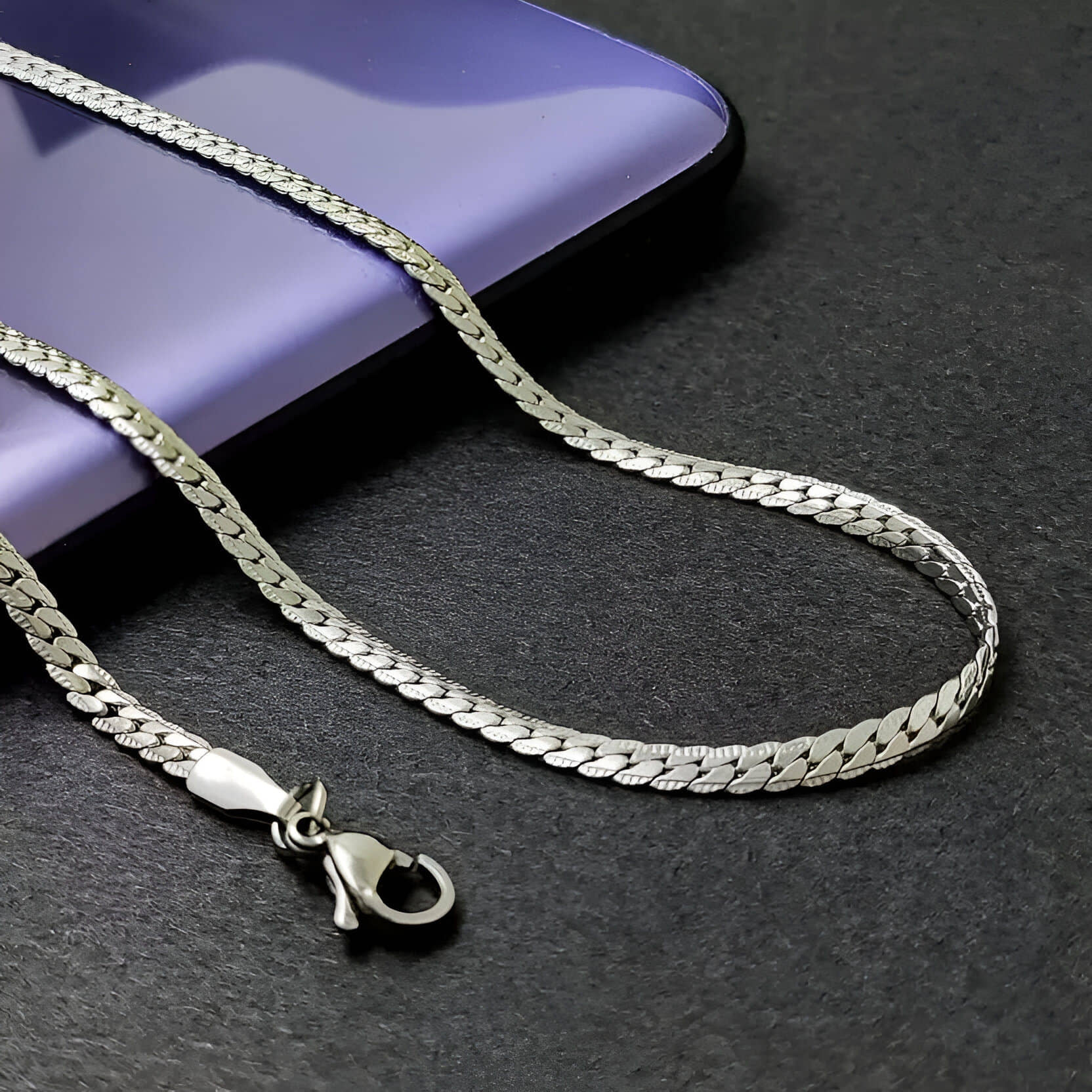 FASHION FRILL Silver Plated Stainless Steel Chain ( Pack of 1 )