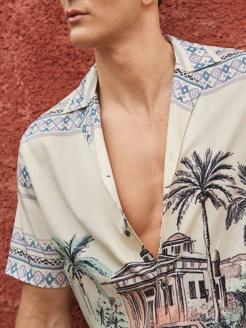 HARPITA Cotton Blend Regular Fit Printed Half Sleeves Men's Casual Shirt - Cream ( Pack of 1 )