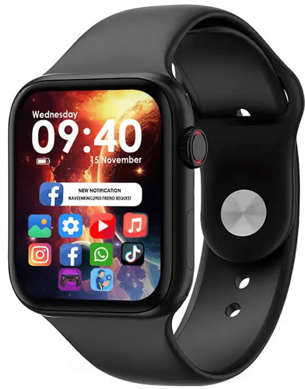    			HEDU T500 BT Calling Smart Watch with Strap Upto 4 hours Backup ( BLACK )