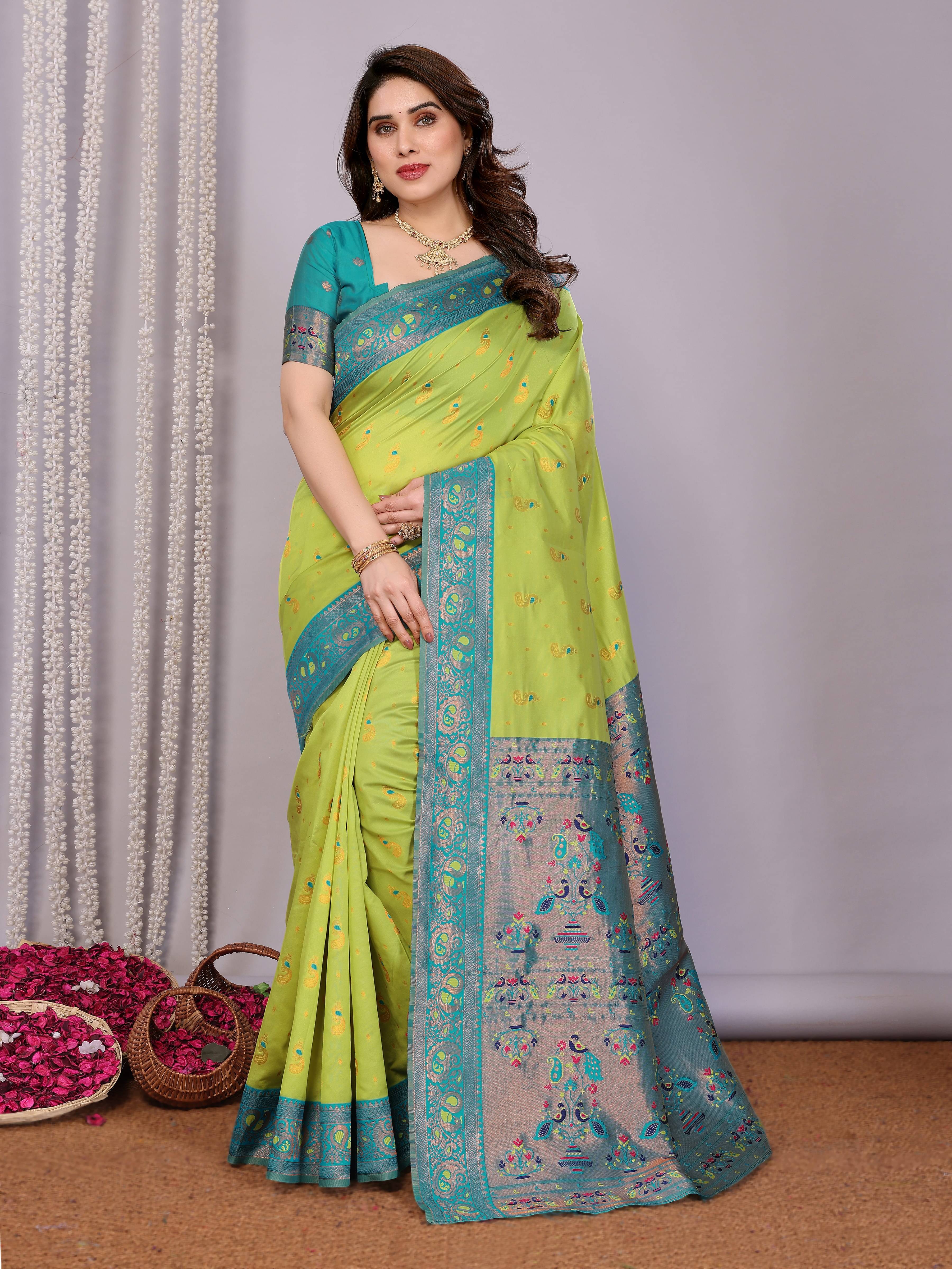 INDIAN SILKS Cotton Embroidered Banarasi saree With Unstitched Blouse Piece ( Multicolor 16 ) INDIAN SILKS Cotton Embroidered Banarasi saree With Unstitched Blouse Piece ( Multicolor 16 )