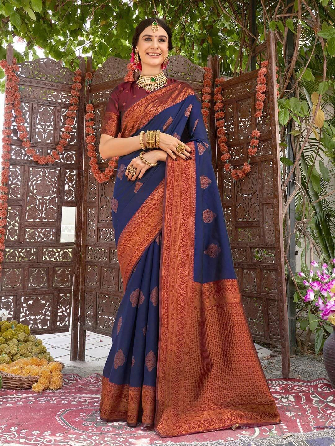 INDIAN SILKS Cotton Embroidered Banarasi saree With Unstitched Blouse Piece ( Multicolor 17 ) INDIAN SILKS Cotton Embroidered Banarasi saree With Unstitched Blouse Piece ( Multicolor 17 )