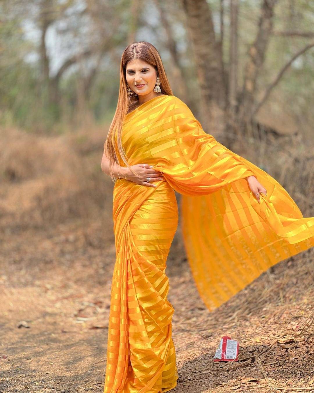 Kashvi Sarees Satin Striped Kasavu Saree With Unstitched Blouse Piece ( Yellow ) Kashvi Sarees Satin Striped Kasavu Saree With Unstitched Blouse Piece ( Yellow )