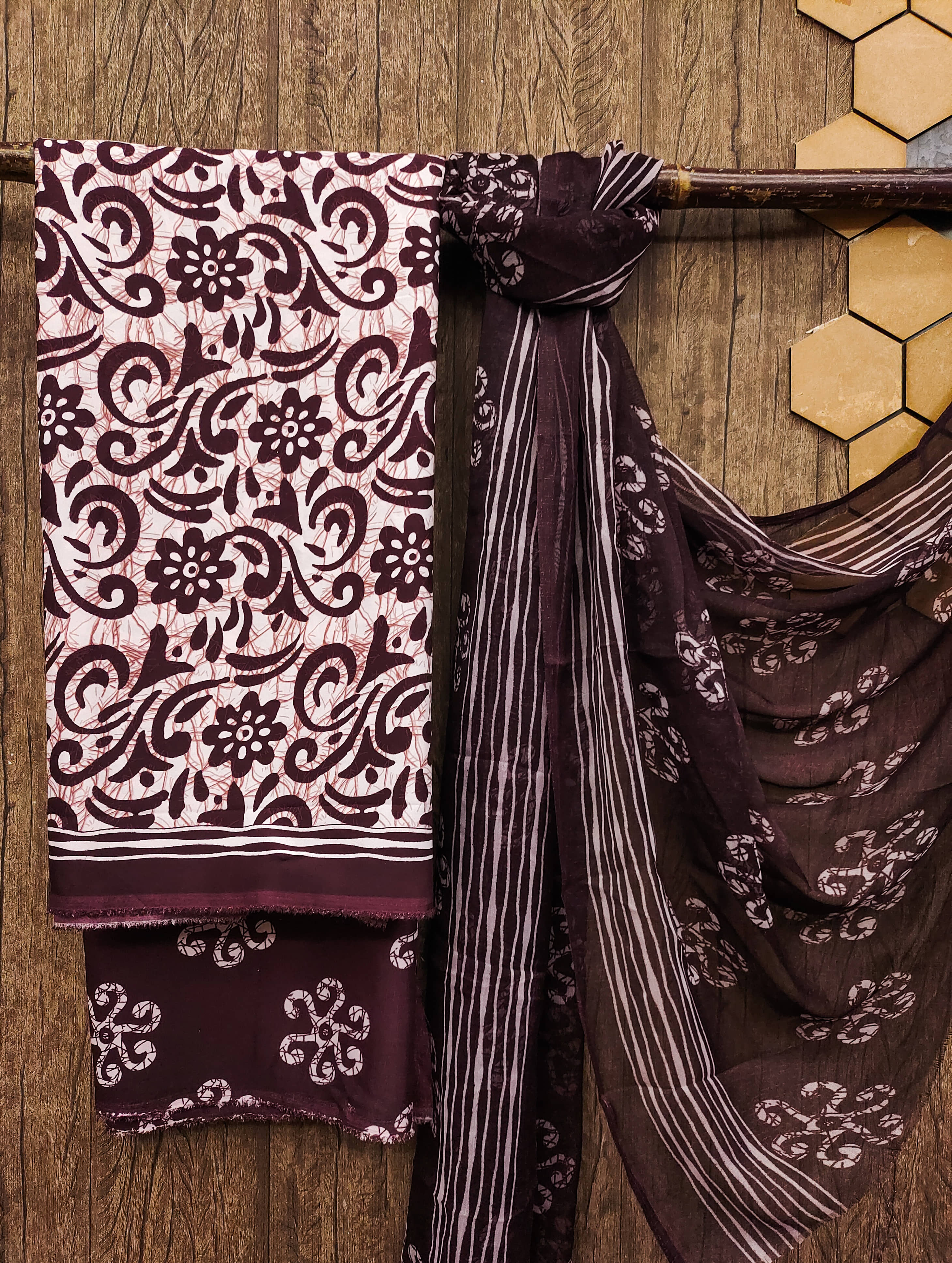 Kashvi Sarees Women Crepe Unstitched Dress Material ( Beige ) - Unstitched Fabrics | Buy online on ZillyBuy