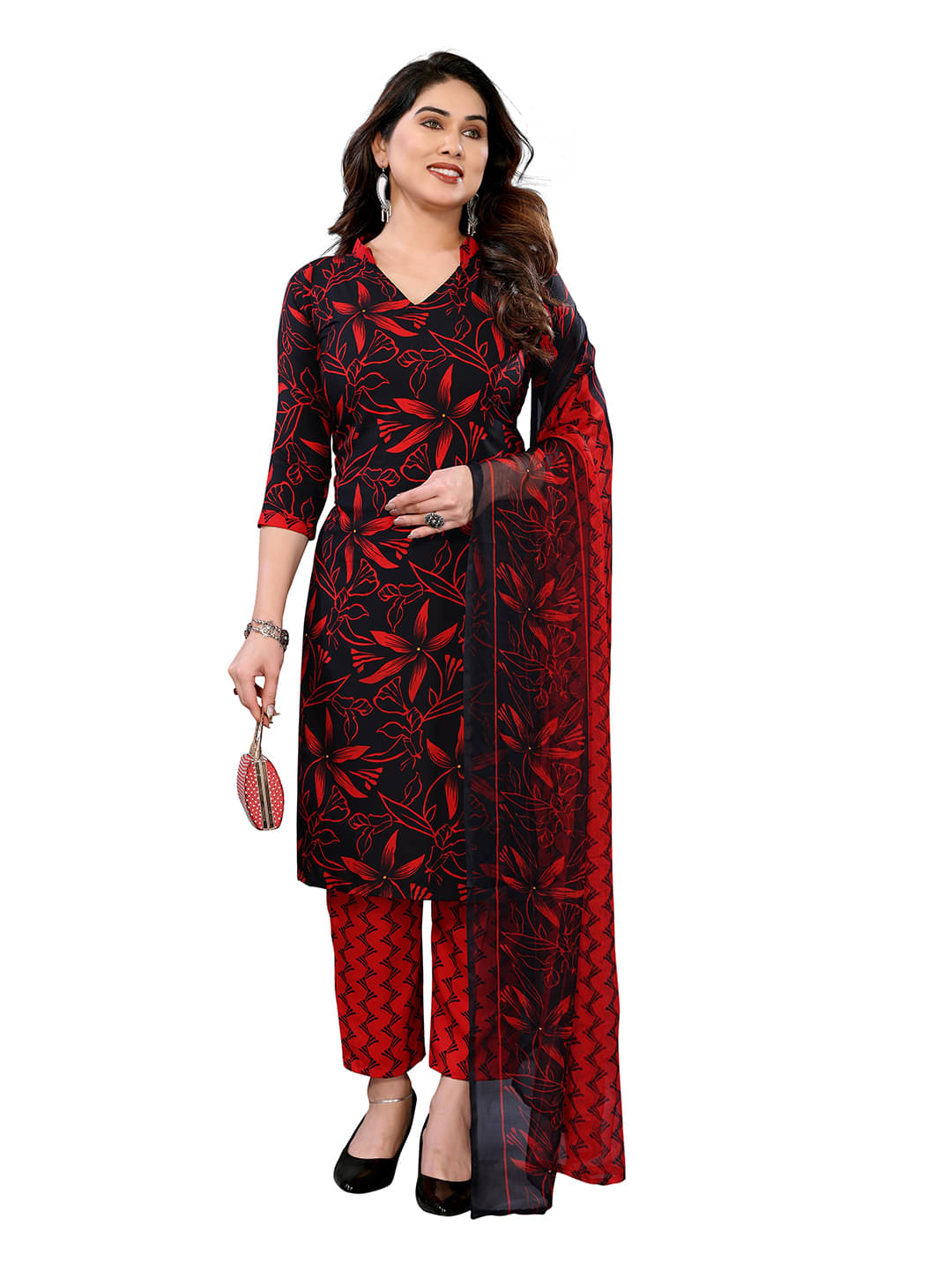     			Kashvi Sarees Women Crepe Unstitched Dress Material ( BLACK )