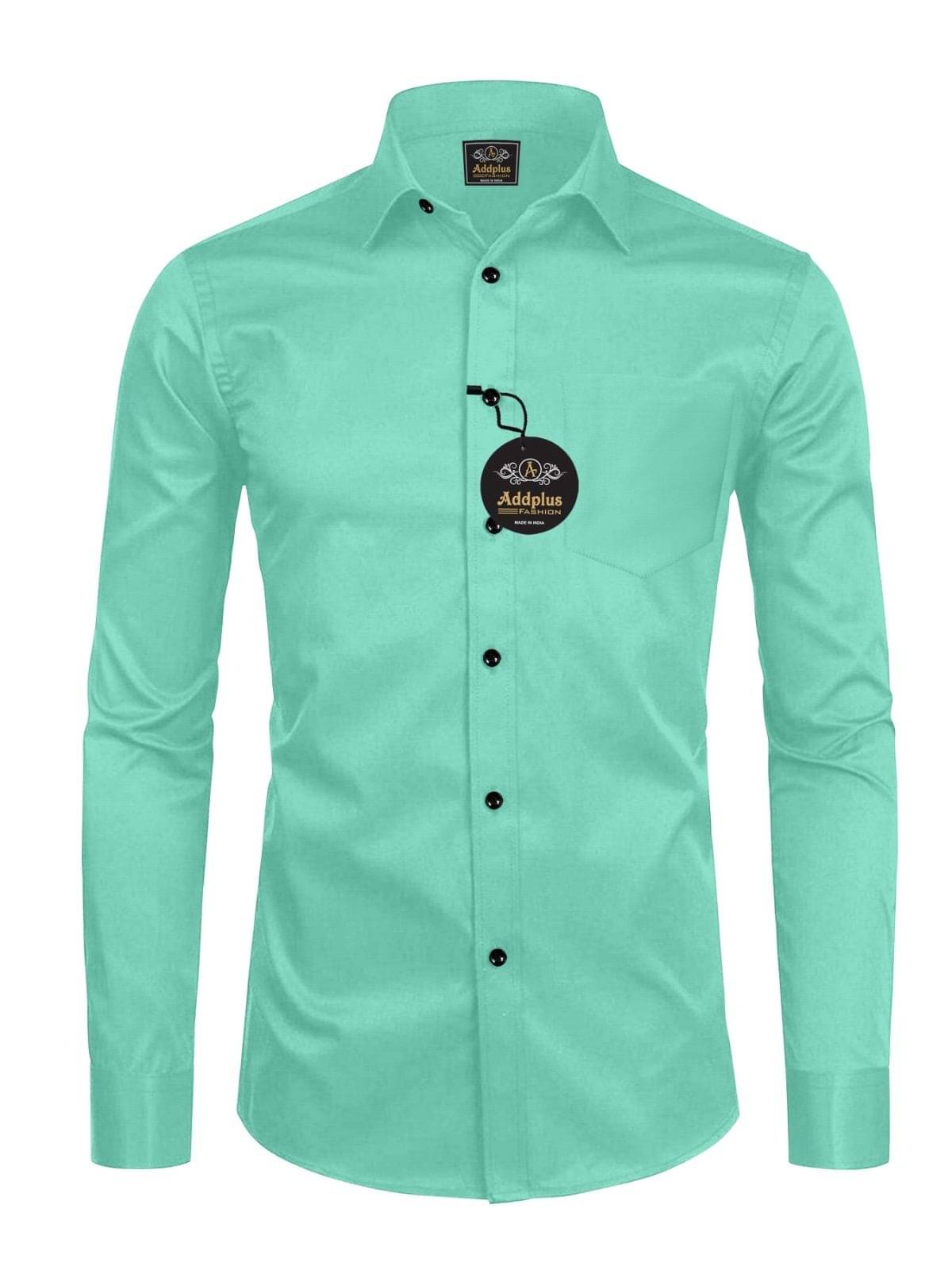     			Khodal fashion Cotton Blend Regular Fit Solids Full Sleeves Men's Casual Shirt - Mint Green ( Pack of 1 )