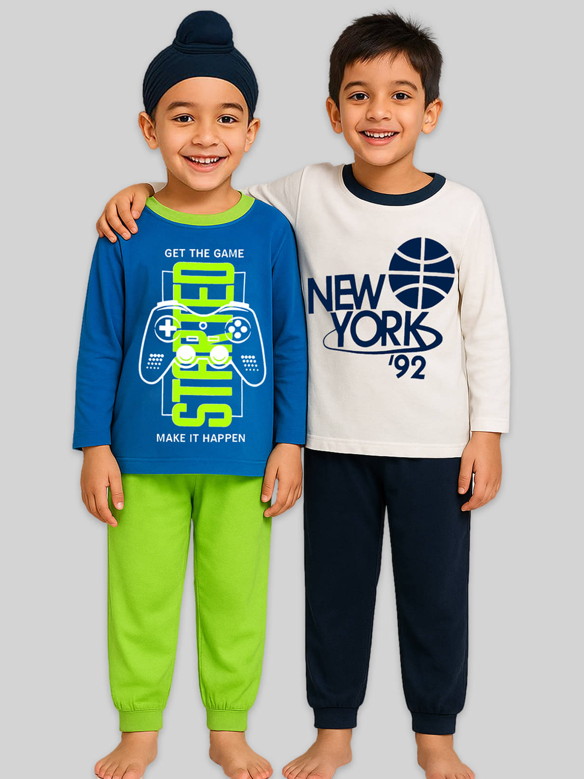 Kuchipoo Pack of 2 Boys Cotton Blend T-Shirt & Trackpants Set ( Multicolor 15 ) Kuchipoo Pack of 2 Boys Cotton Blend T-Shirt & Trackpants Set ( Multicolor 15 )