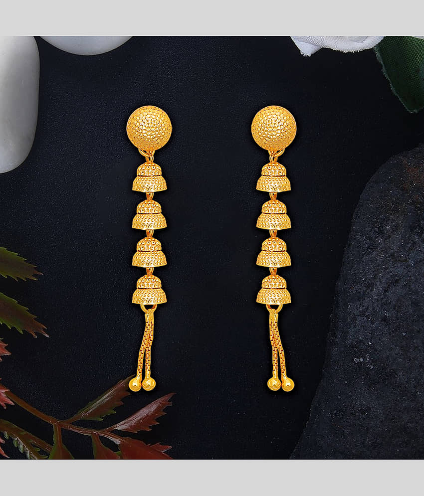 LUV FASHION Golden Drop Earrings ( Pack of 1 ) - Earrings | Buy online on ZillyBuy