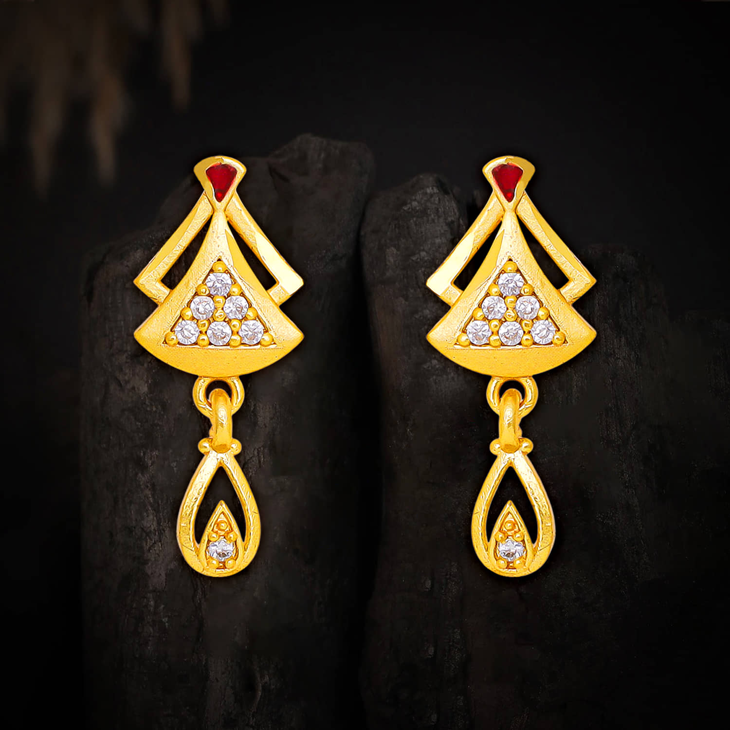 LUV FASHION Golden Jhumki Earrings ( Pack of 1 ) - Earrings | Buy online on ZillyBuy