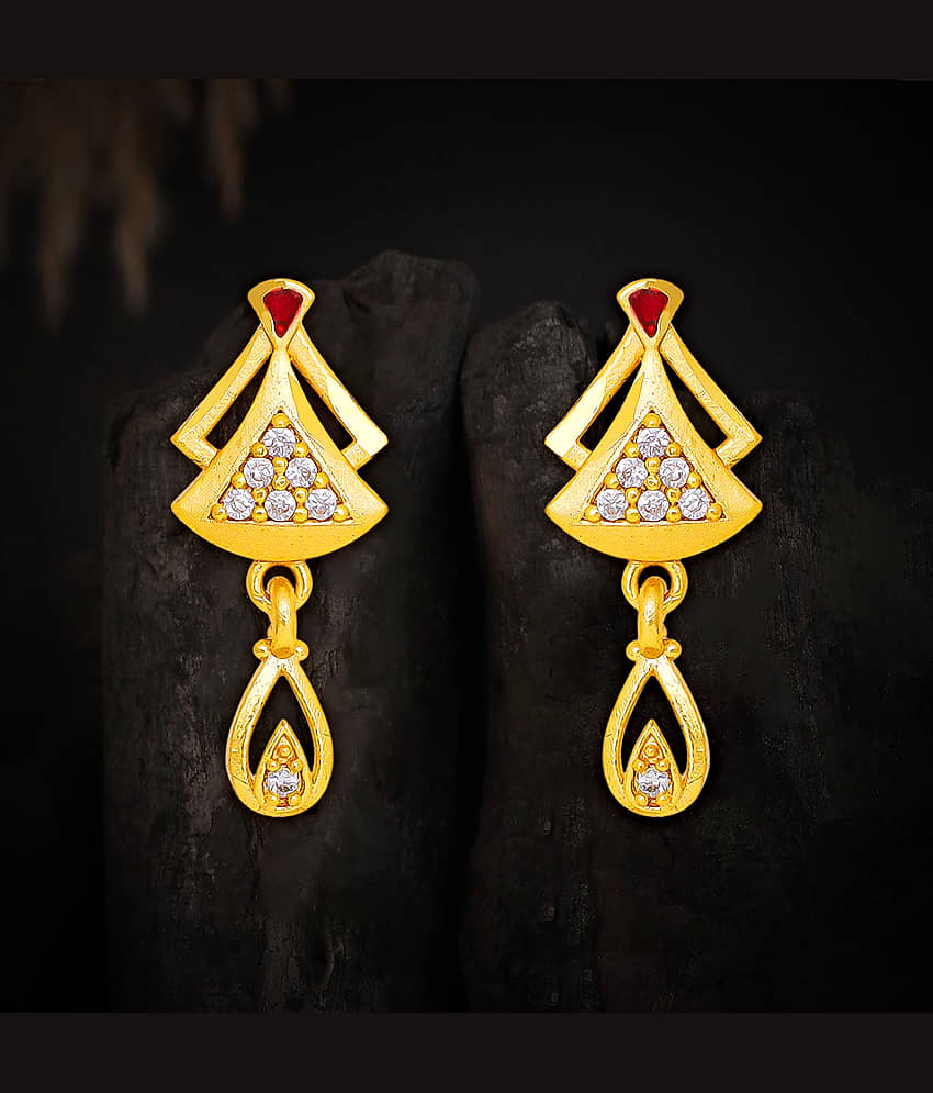 LUV FASHION Golden Jhumki Earrings ( Pack of 1 ) - Earrings | Buy online on ZillyBuy