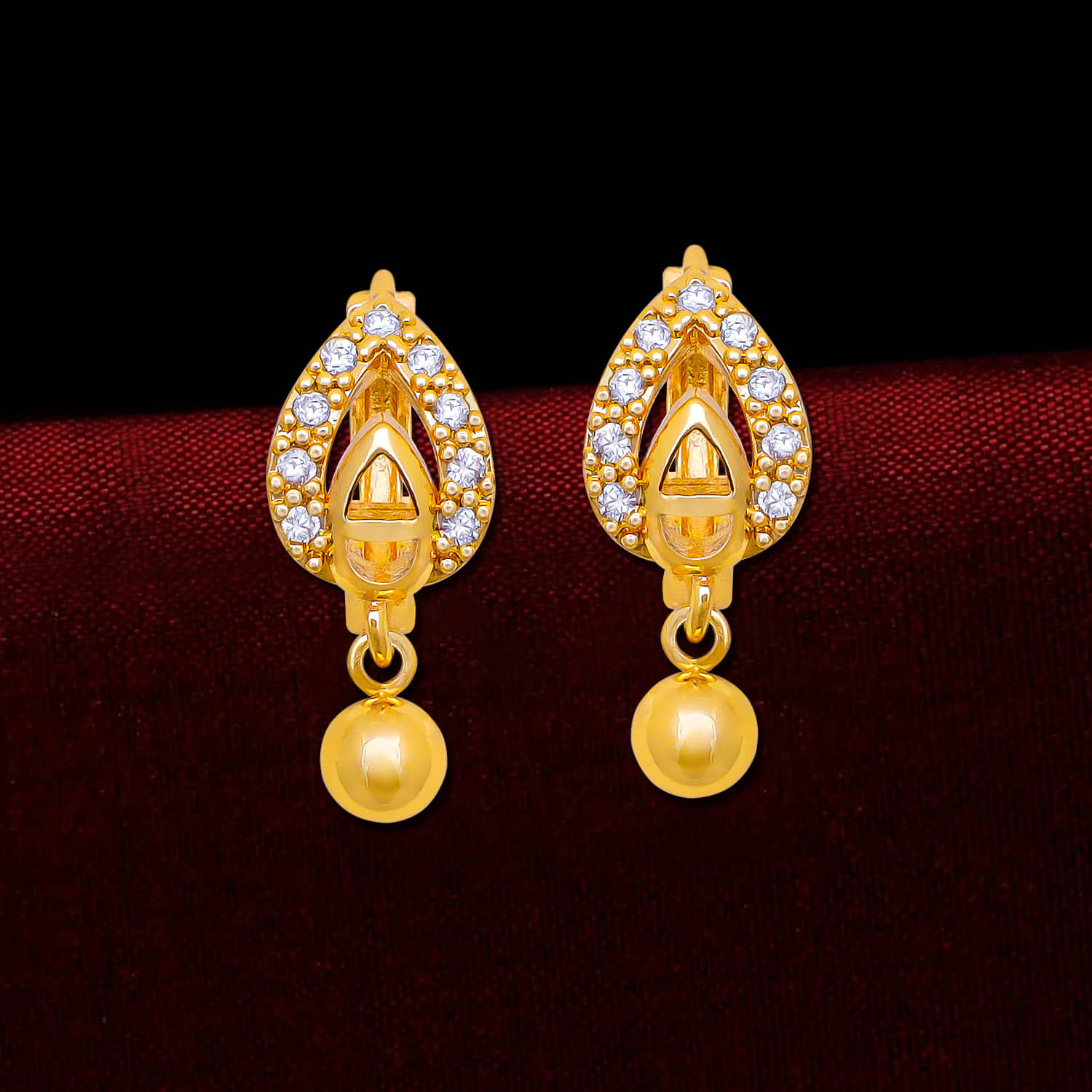 LUV FASHION Golden Stud Earrings ( Pack of 1 ) - Earrings | Buy online on ZillyBuy