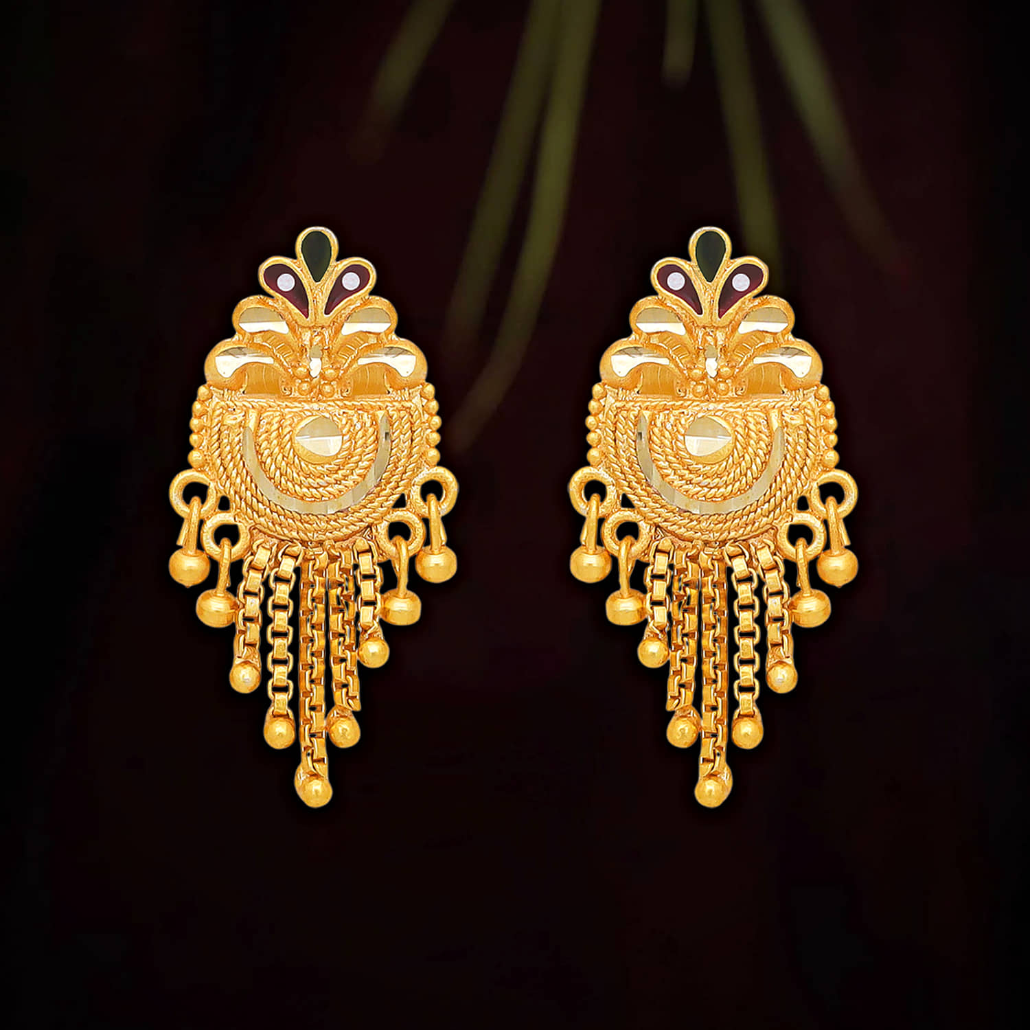 LUV FASHION Golden Stud Earrings ( Pack of 1 ) - Earrings | Buy online on ZillyBuy