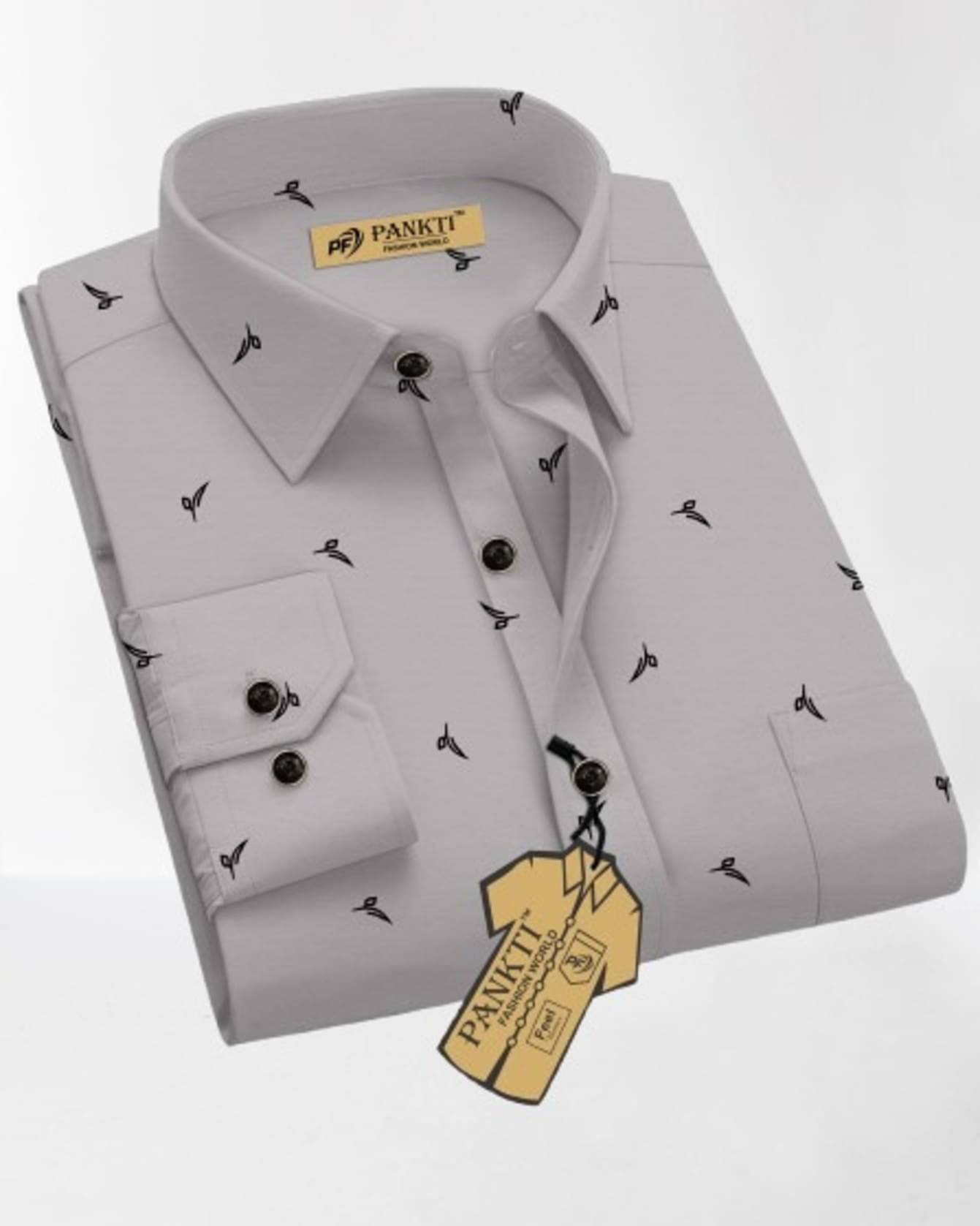 M J Enterprise 100% Cotton Regular Fit Printed Full Sleeves Men's Casual Shirt - Grey ( Pack of 1 ) M J Enterprise 100% Cotton Regular Fit Printed Full Sleeves Men's Casual Shirt - Grey ( Pack of 1 )