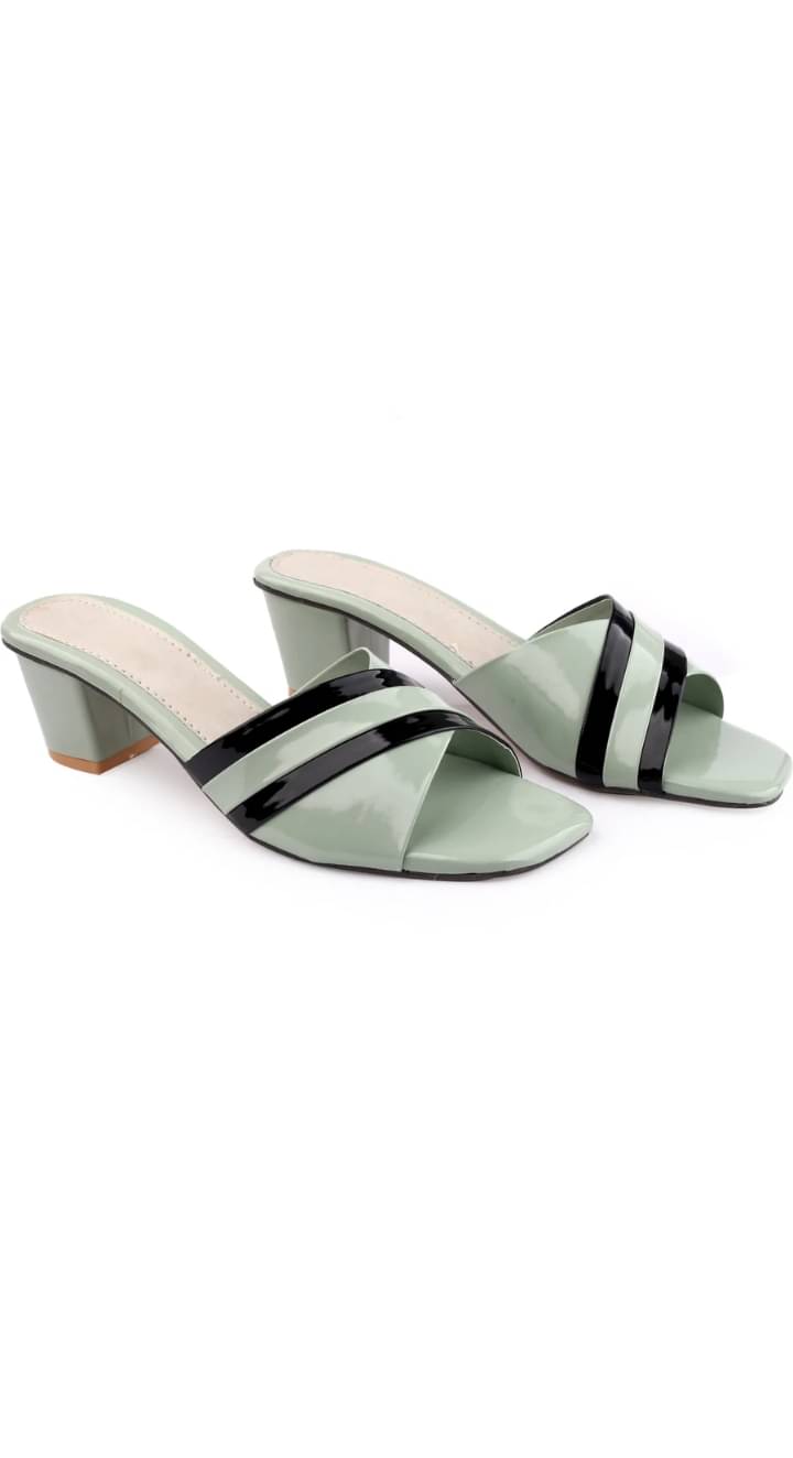     			MND Green Women's Slip On Heels