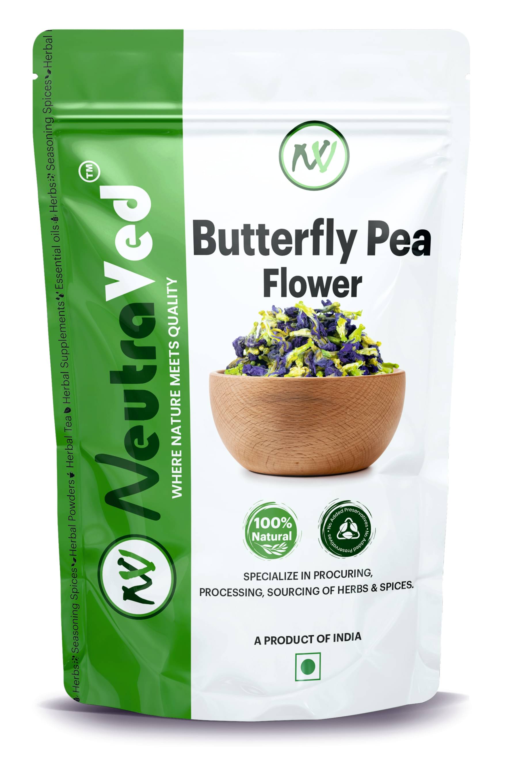 NeutraVed Dried Butterfly Pea Flower Tea Loose Leaf 100 gm     			NeutraVed Dried Butterfly Pea Flower Tea Loose Leaf 100 gm