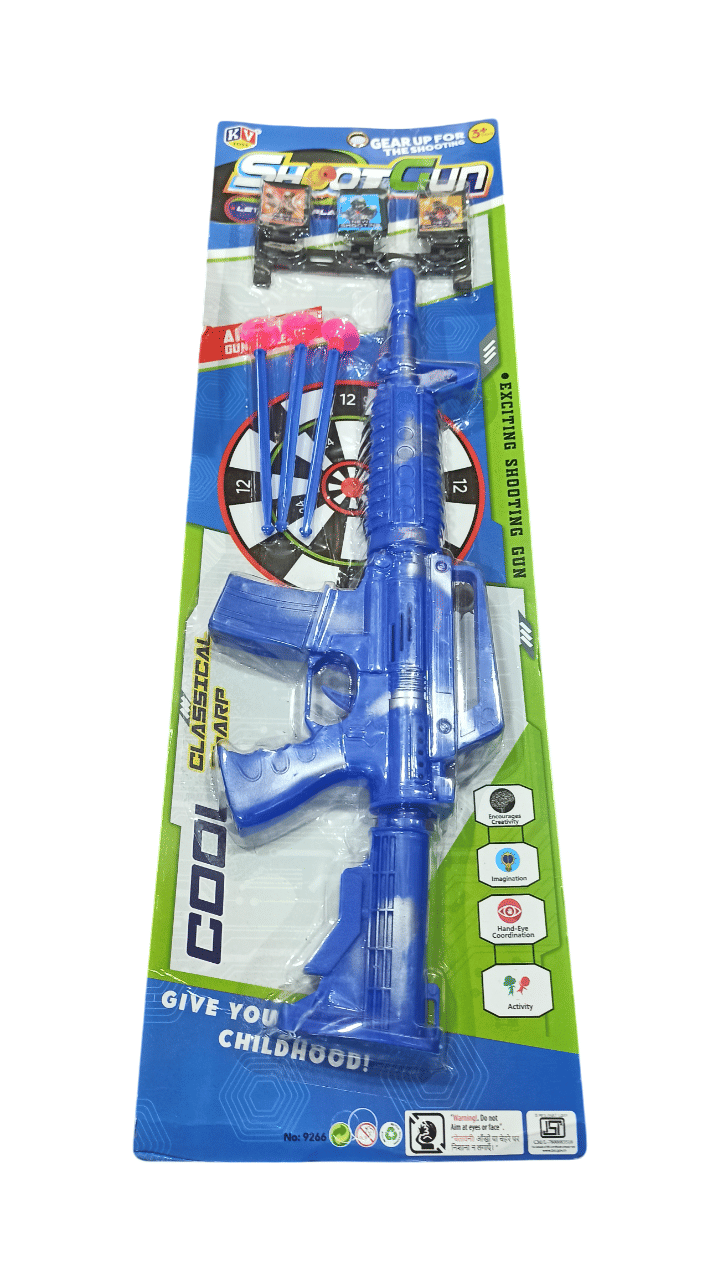     			OLIFIN Amazing Style Shooting Toy Gun for Kids. | Colourful  Shooting Gun. | 3 PCS. of VACCUM Darts. | Long Shooting Range. |  Toy Gun for Kids. (Blue)