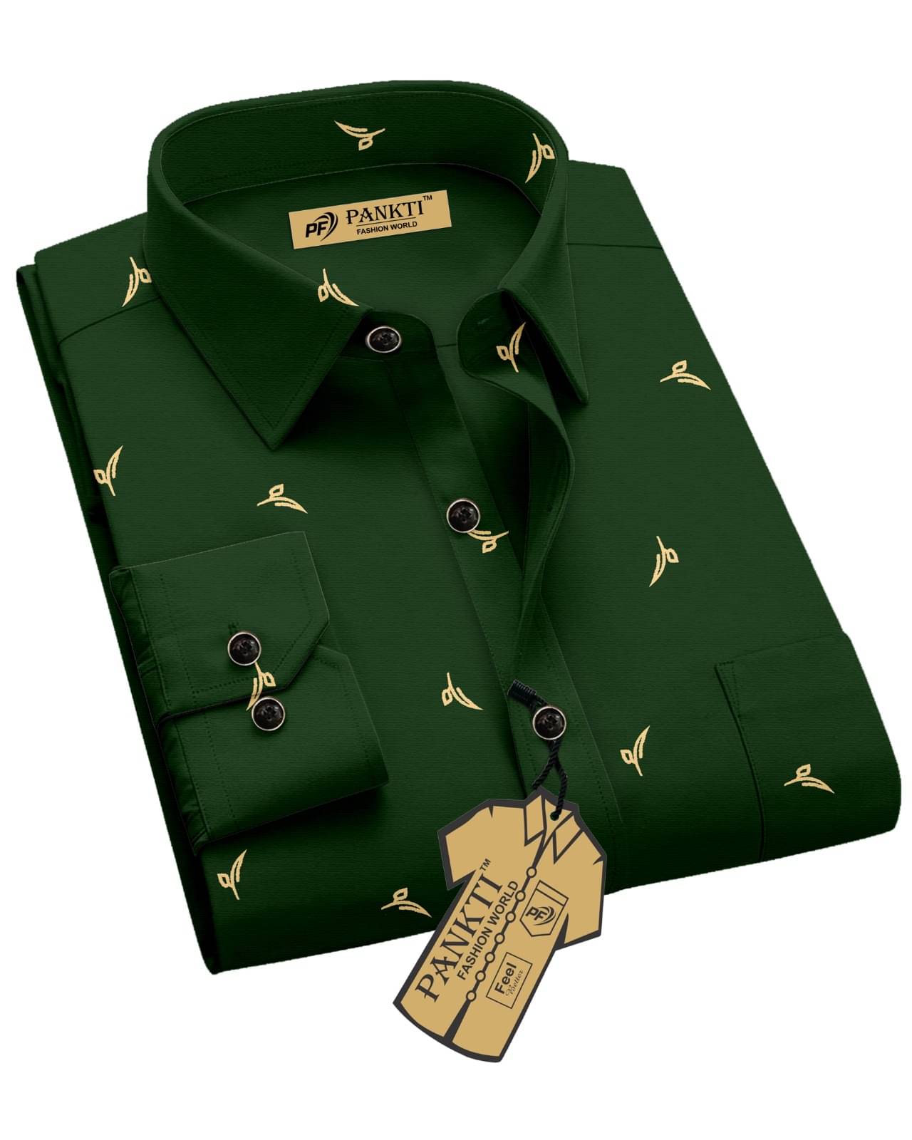 PANKTI FASHION 100% Cotton Regular Fit Printed Full Sleeves Men's Casual Shirt - Green ( Pack of 1 ) PANKTI FASHION 100% Cotton Regular Fit Printed Full Sleeves Men's Casual Shirt - Green ( Pack of 1 )