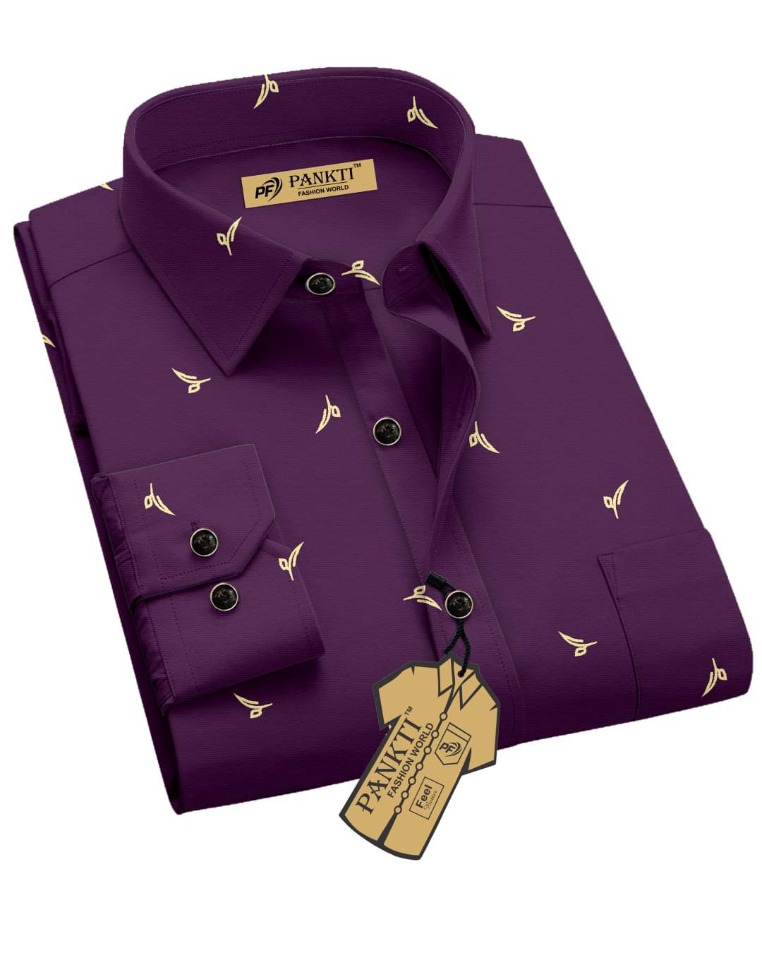     			PANKTI FASHION 100% Cotton Regular Fit Printed Full Sleeves Men's Casual Shirt - Purple ( Pack of 1 )