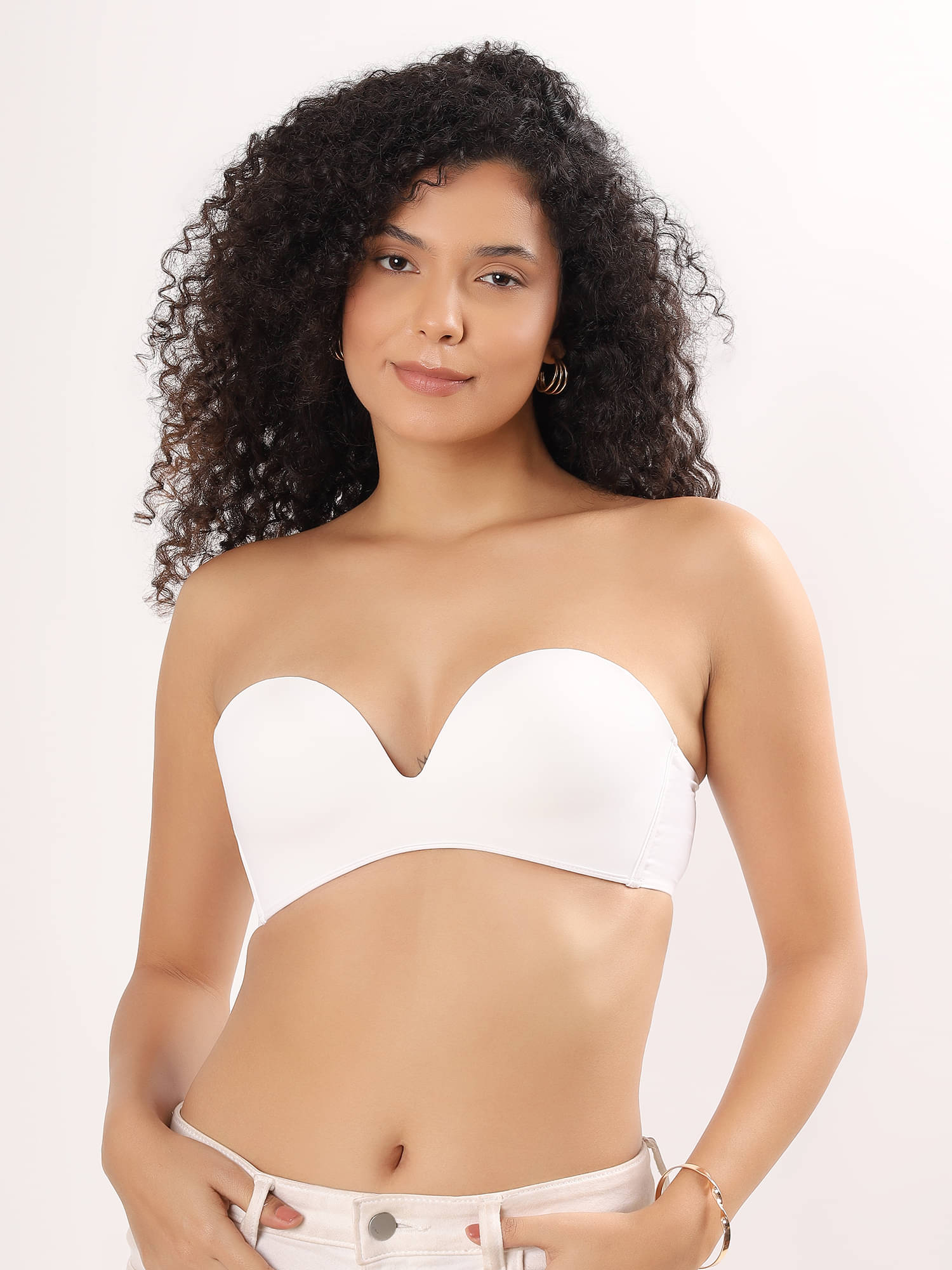     			PARKHA Pack of 1 Nylon Heavily Padded Balconette Bra For Women ( White )