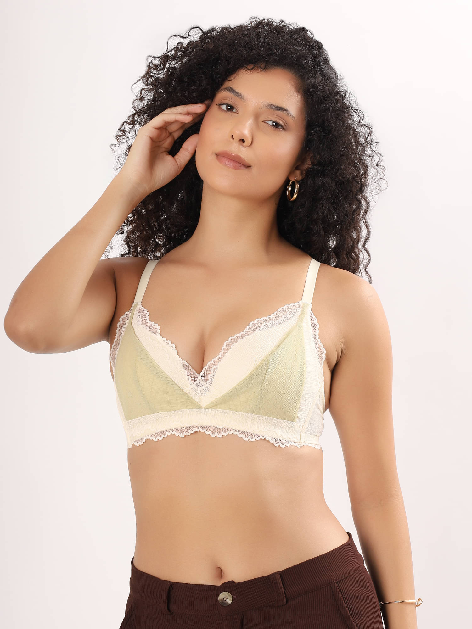     			PARKHA Pack of 1 Polyester Lightly Padded Plunge Bra For Women ( Lime Green )