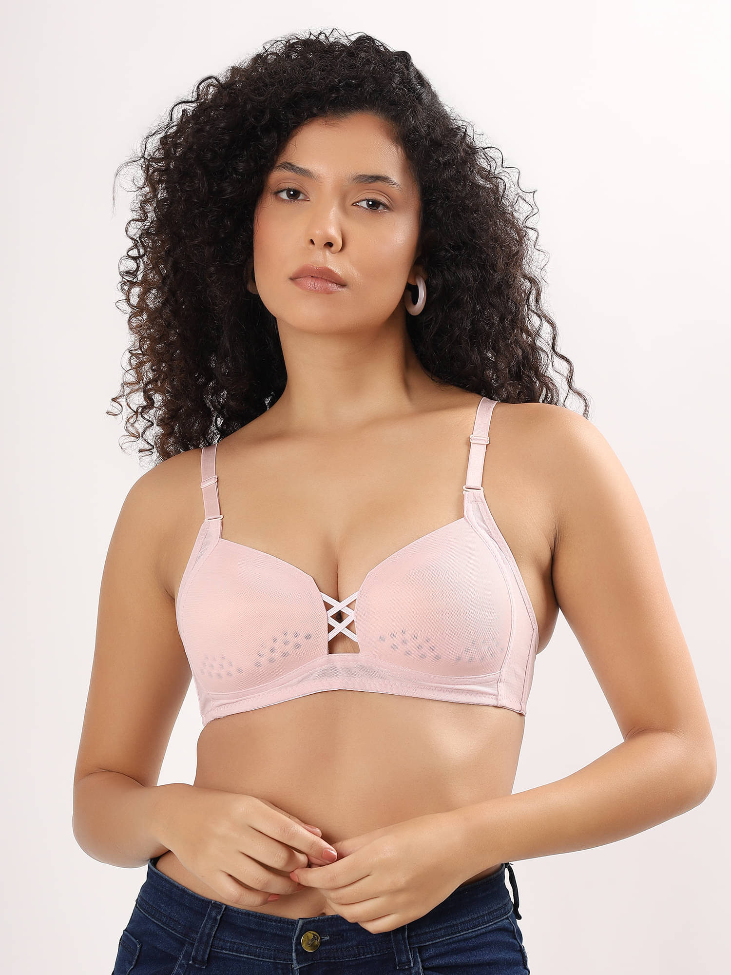     			PARKHA Pack of 1 Polyester Lightly Padded Plunge Bra For Women ( Pink )