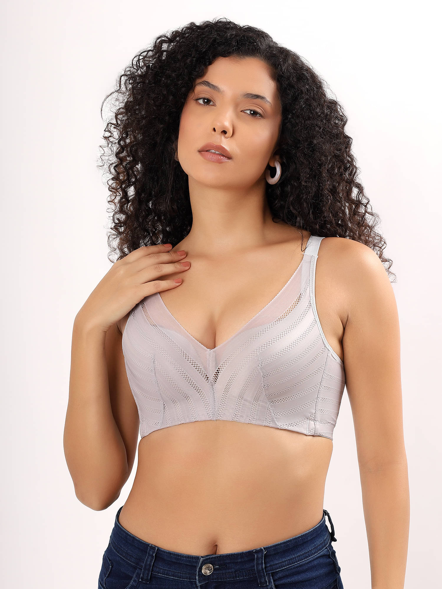    			PARKHA Pack of 1 Polyester Heavily Padded Push Up Bra For Women ( Light Grey )