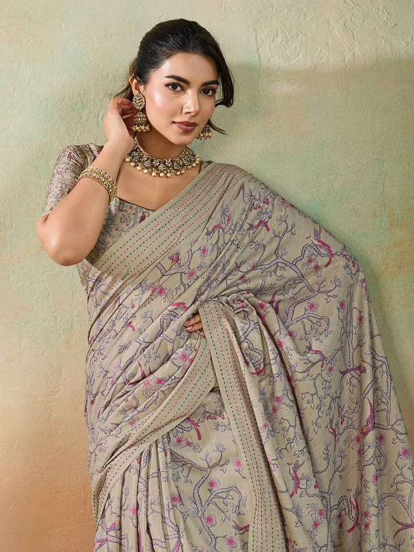 PBS Prints Silk Blend Printed Regular Saree With Unstitched Blouse Piece ( Green ) PBS Prints Silk Blend Printed Regular Saree With Unstitched Blouse Piece ( Green )