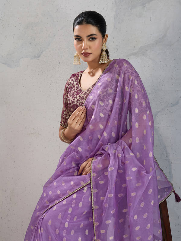 PBS Prints Tissue Woven Regular Saree With Unstitched Blouse Piece ( Purple ) PBS Prints Tissue Woven Regular Saree With Unstitched Blouse Piece ( Purple )